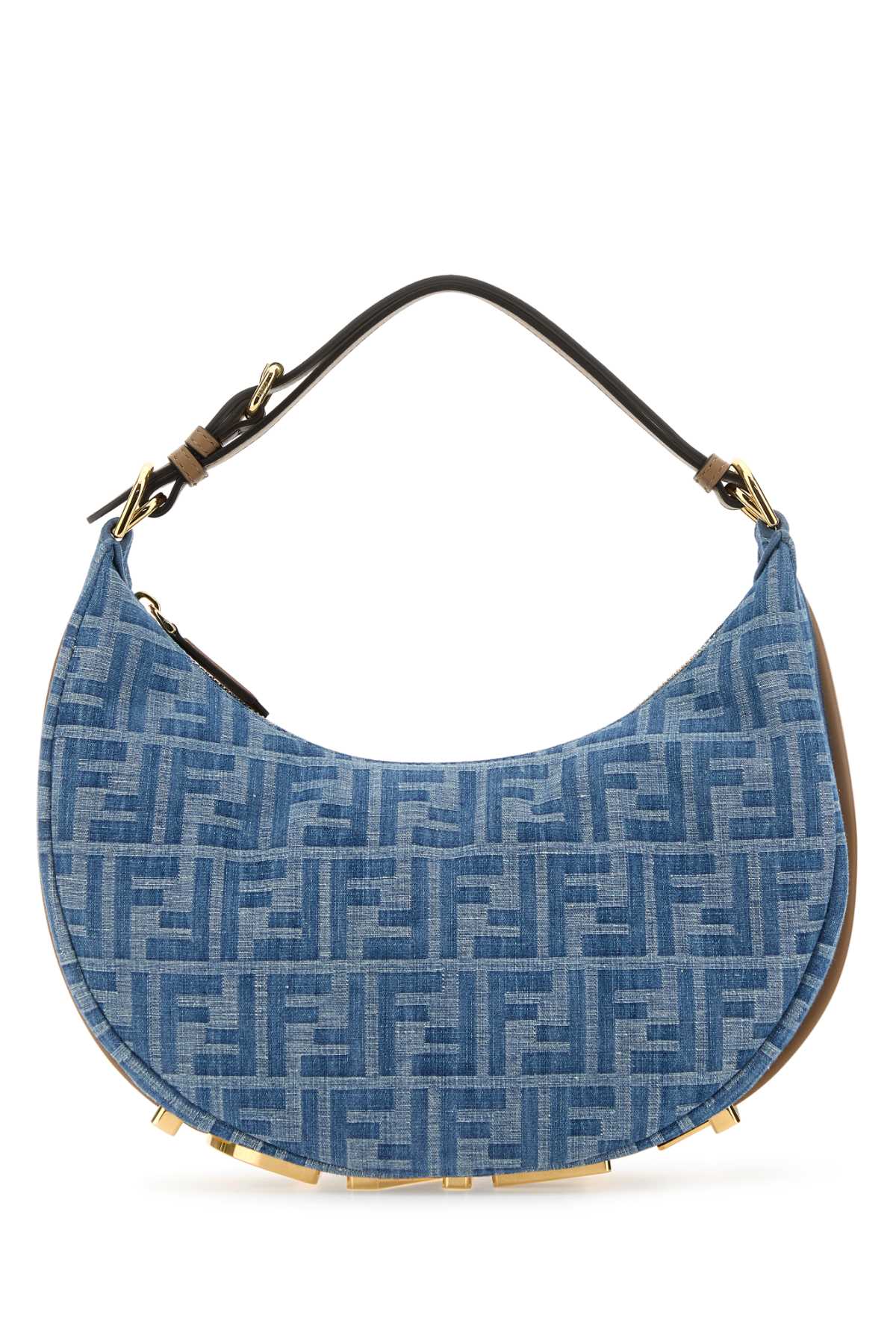 Fendi Embroidered Denim Small Graphy Handbag In Denimsandovios