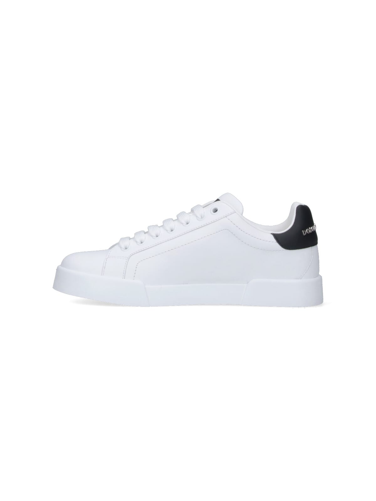Dolce & Gabbana Dg Logo Patch Leather Sneaker In White