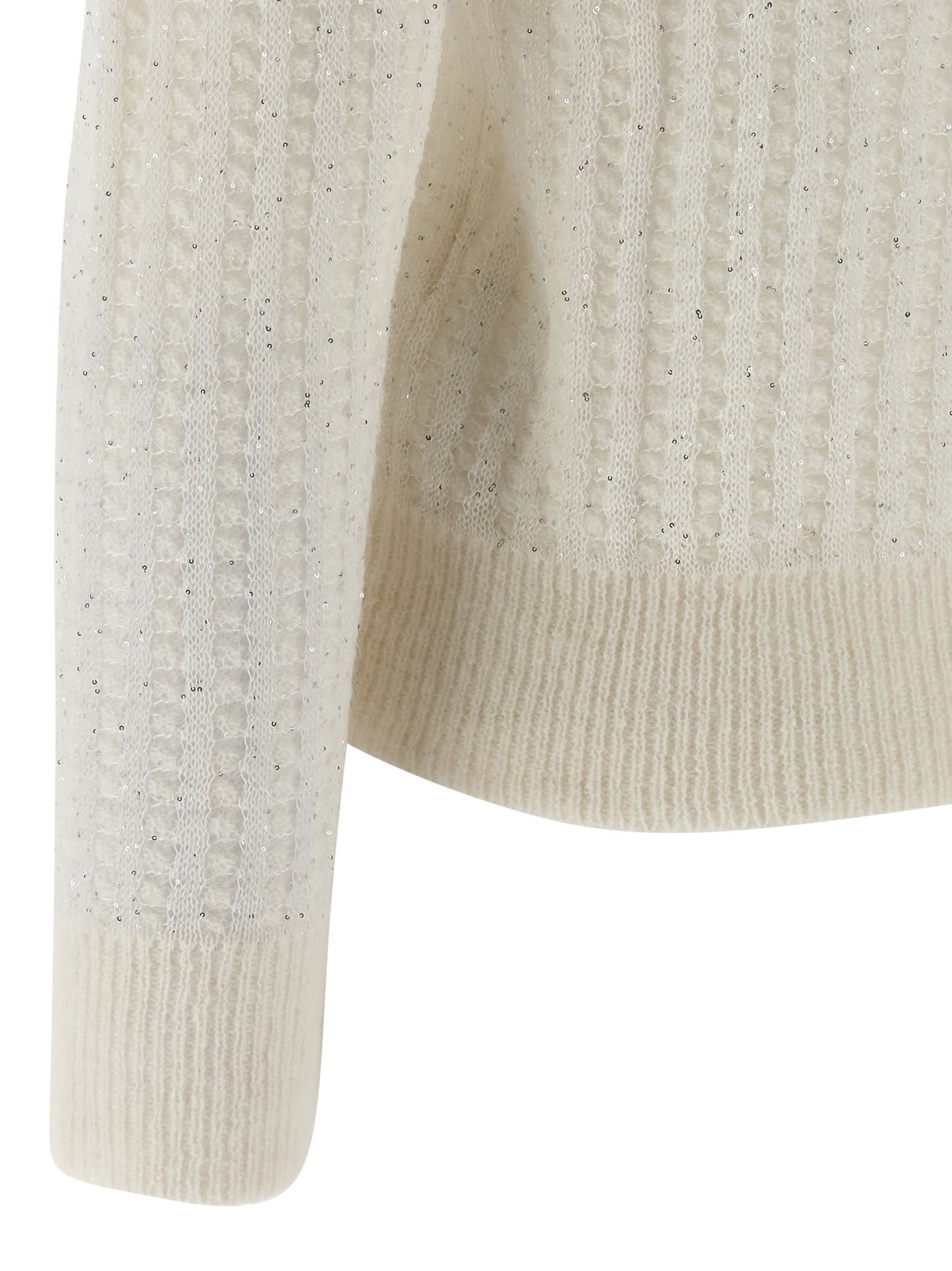 Peserico Tricot Cardigan Sweaters And Cardigans White In Neutral