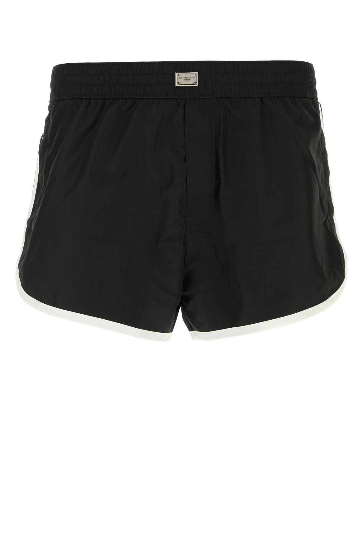 Black Polyester Swimming Shorts