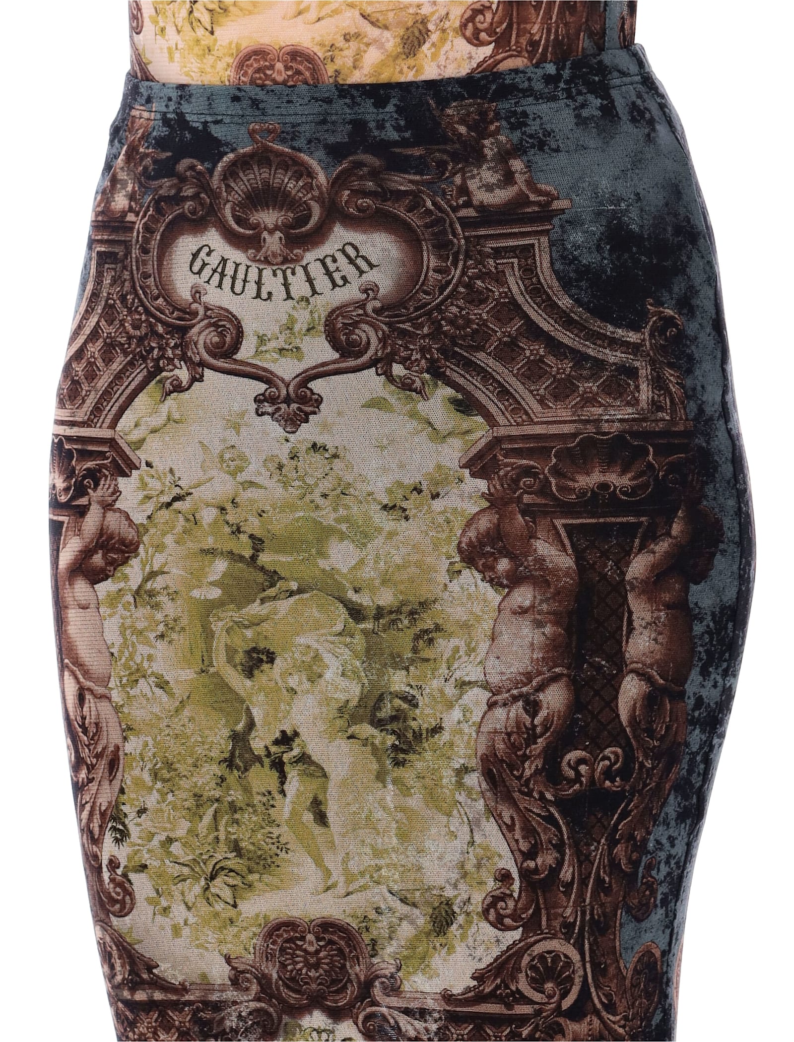 Jean Paul Gaultier The Long Médaillon Skirt In Multi