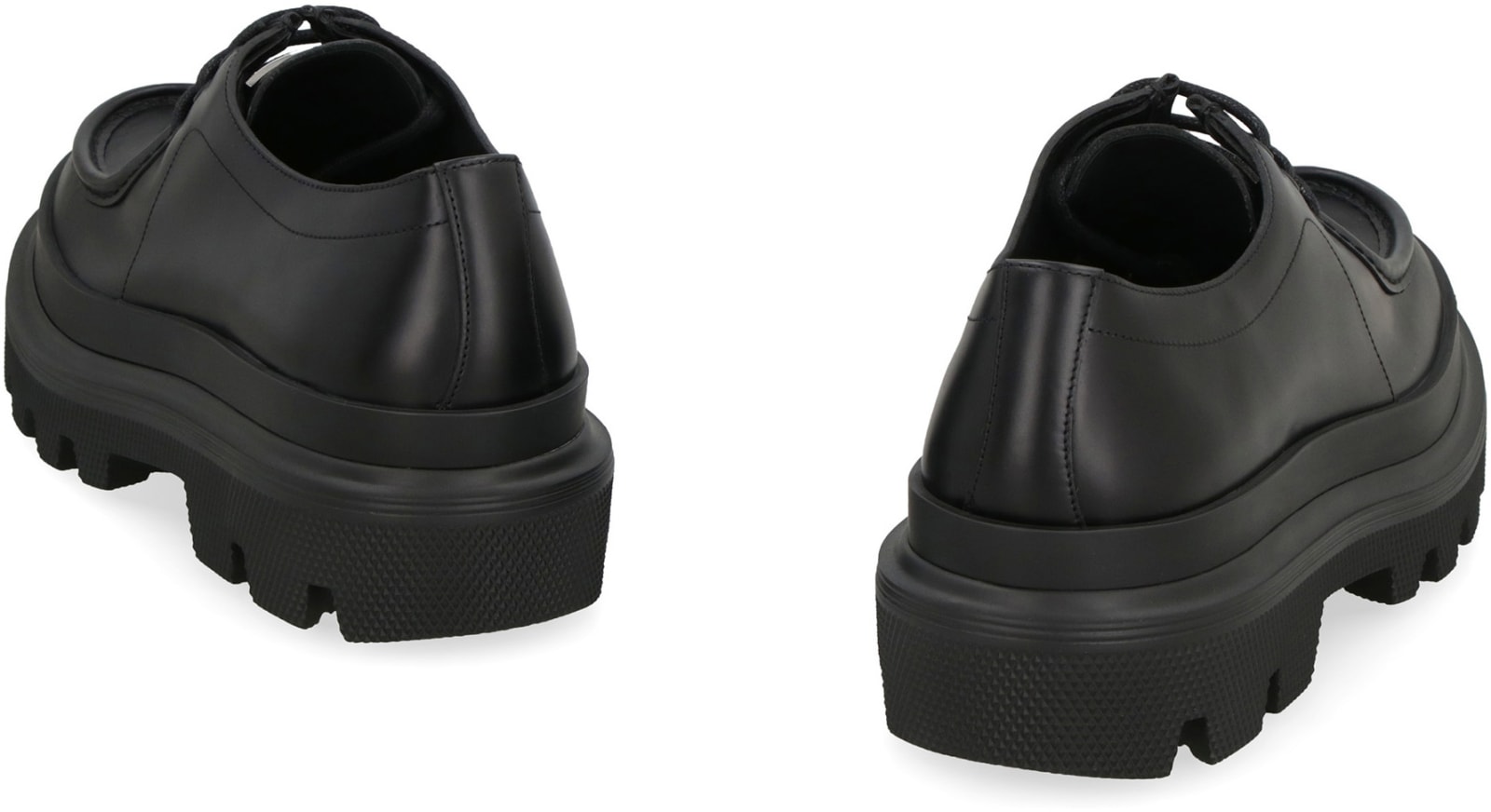 Shop Dolce & Gabbana Derby Leather Shoes In Black