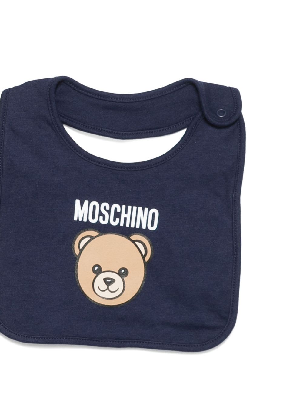 Moschino Kids Baby Set With Teddy Bear Print In Blue