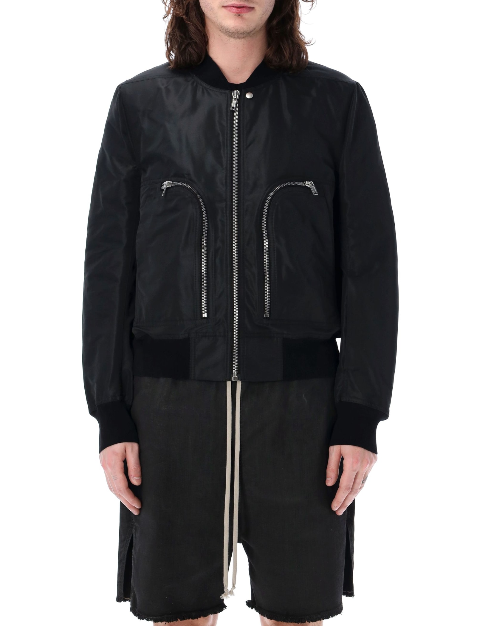 Shop Rick Owens Bauhaus Flight Bomber Jacket In Black