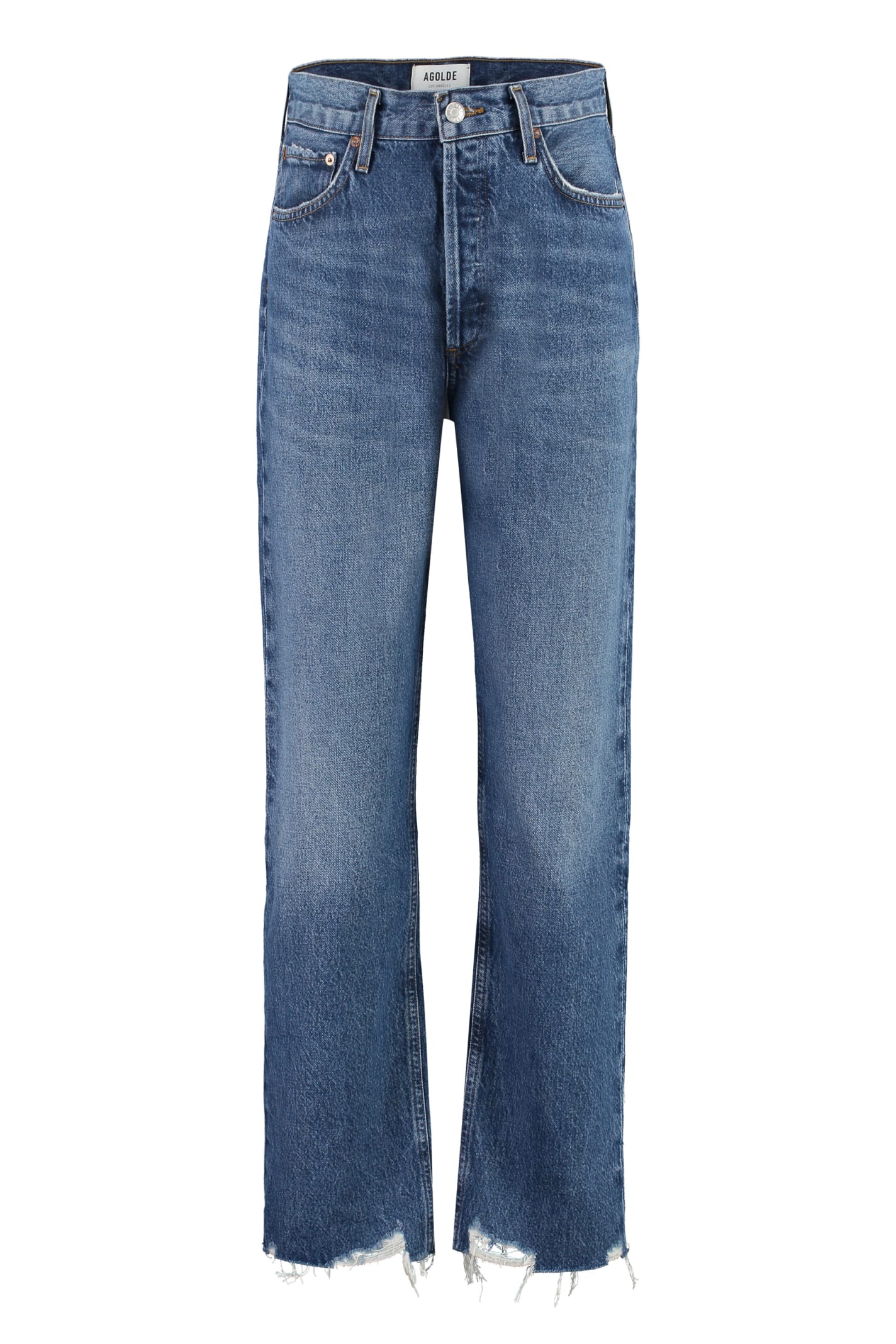 Shop Agolde 5-pocket Straight-leg Jeans In Swindle