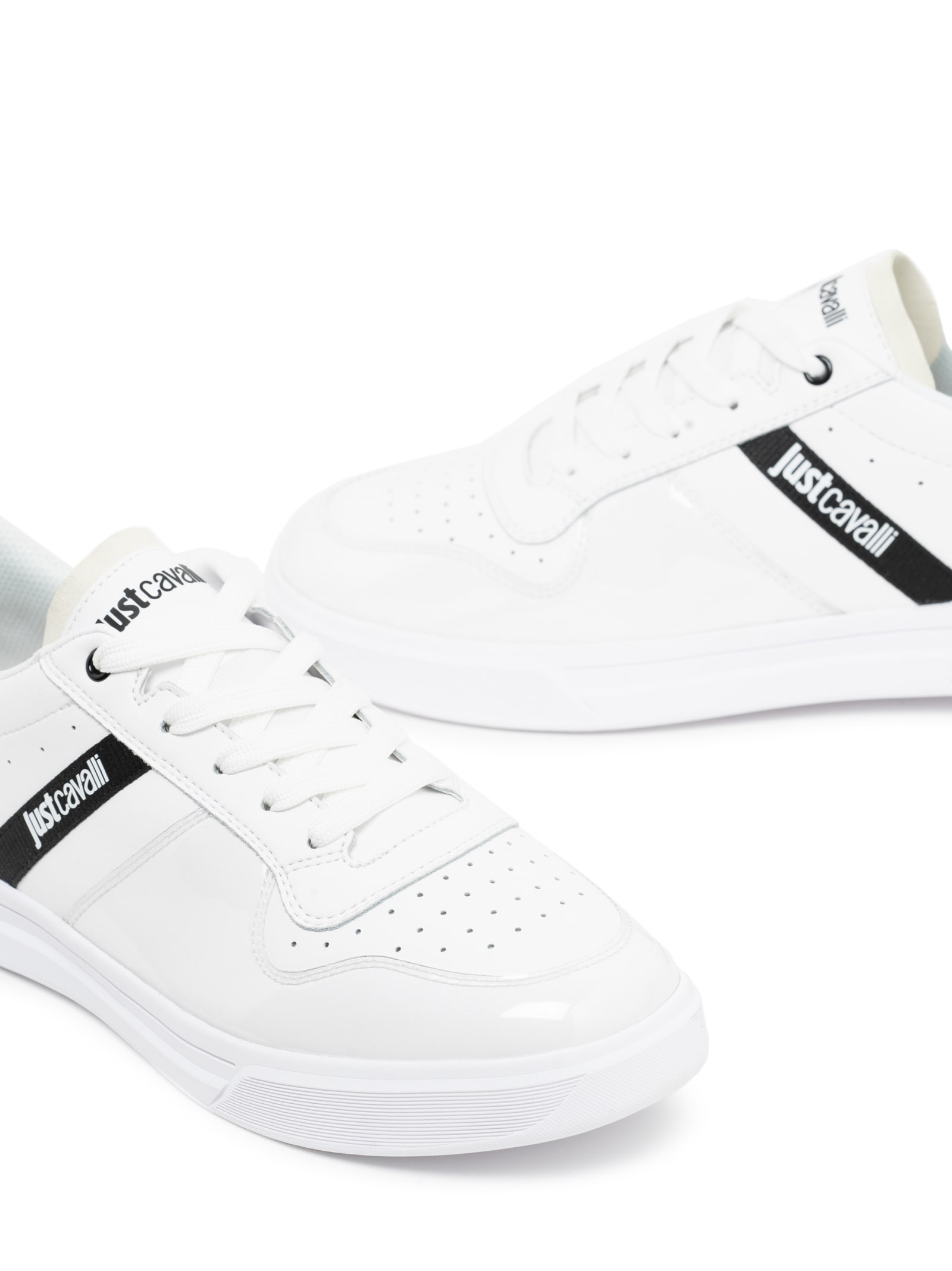 JUST CAVALLI JUST CAVALLI WHITE LOW TOP SNEAKERS 