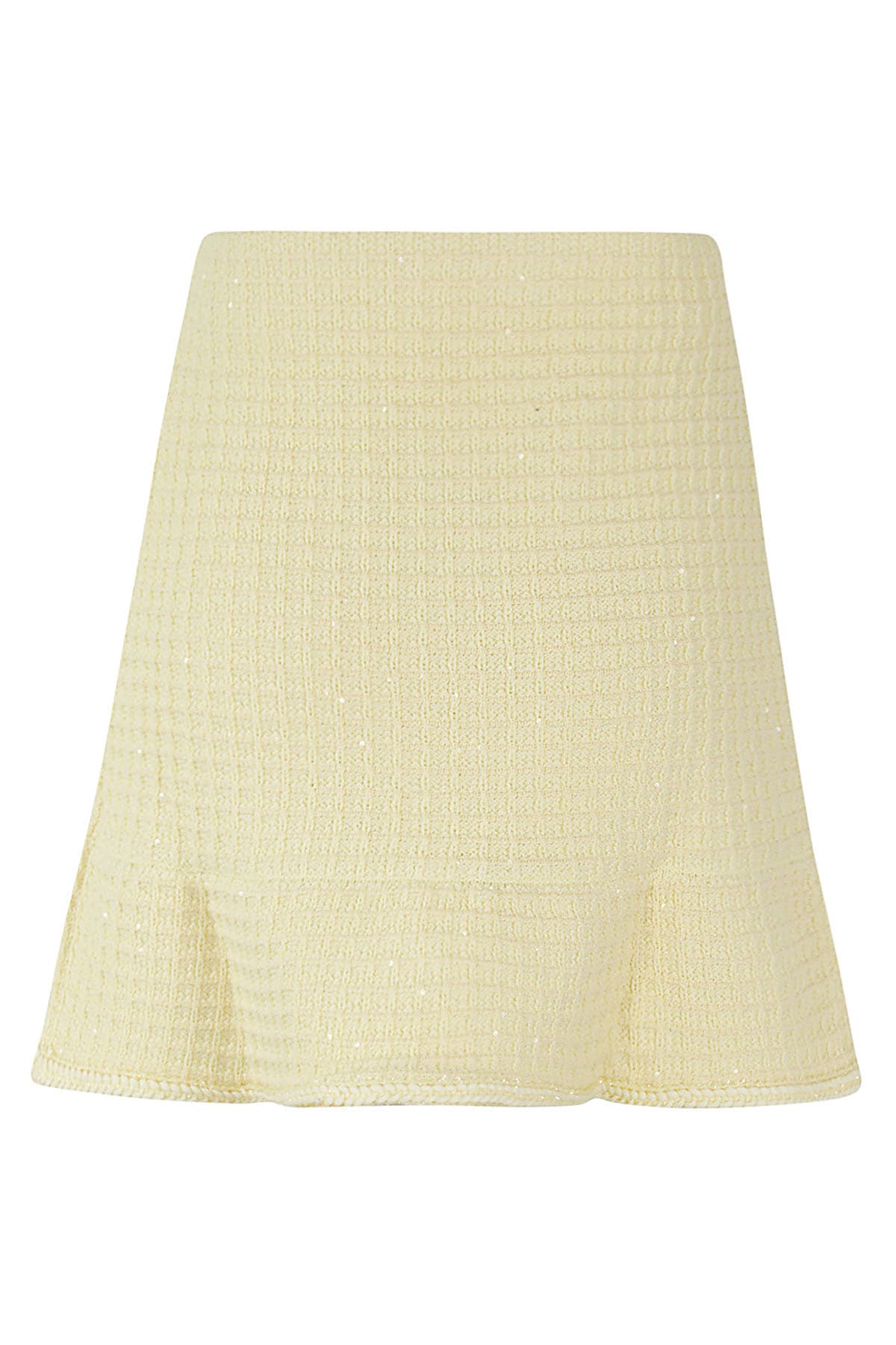 Shop Self-portrait Yellow Textured Knit Skirt
