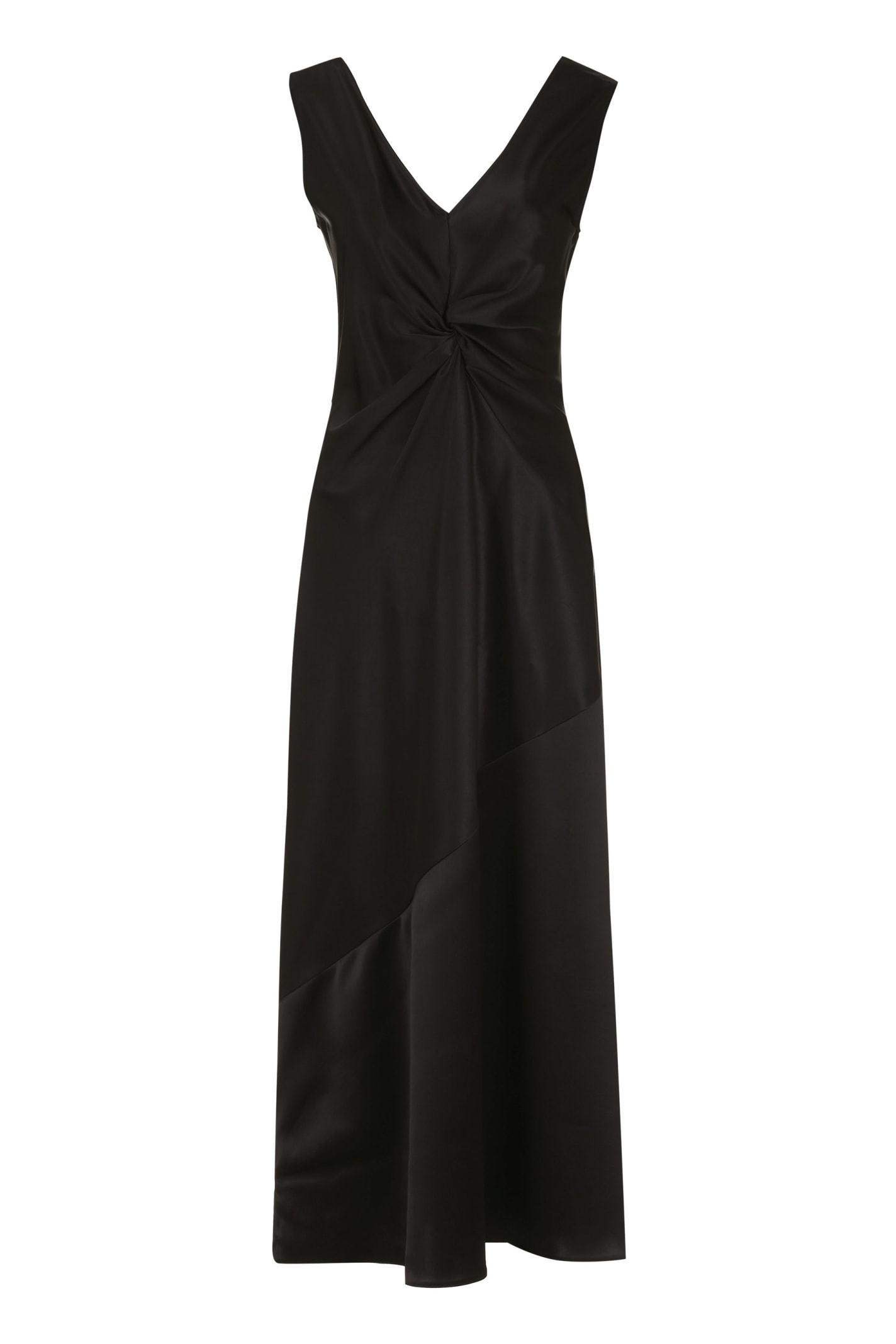 Pinko Minestra Satin Dress In Black