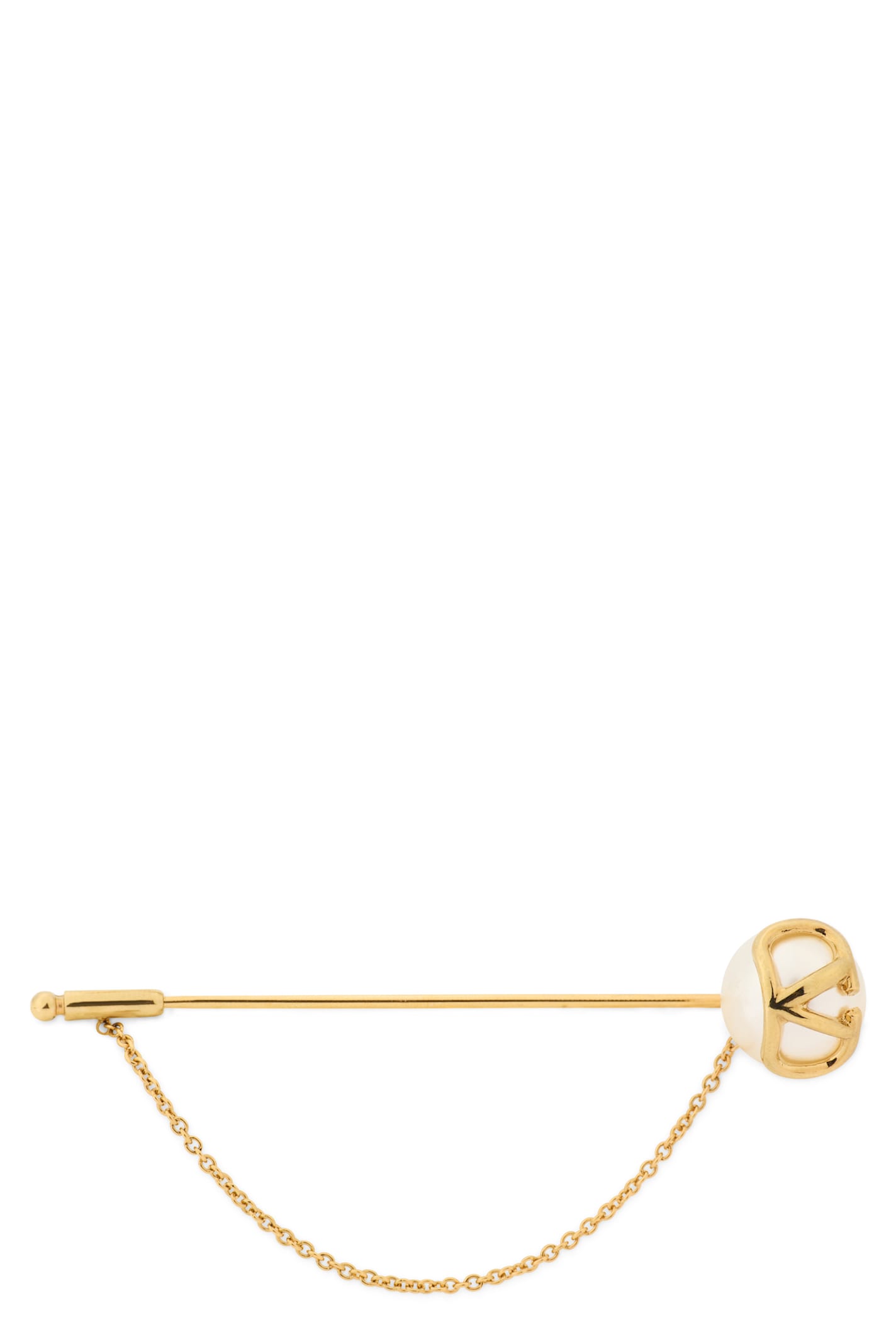 Valentino Chain-link Brooch In Gold