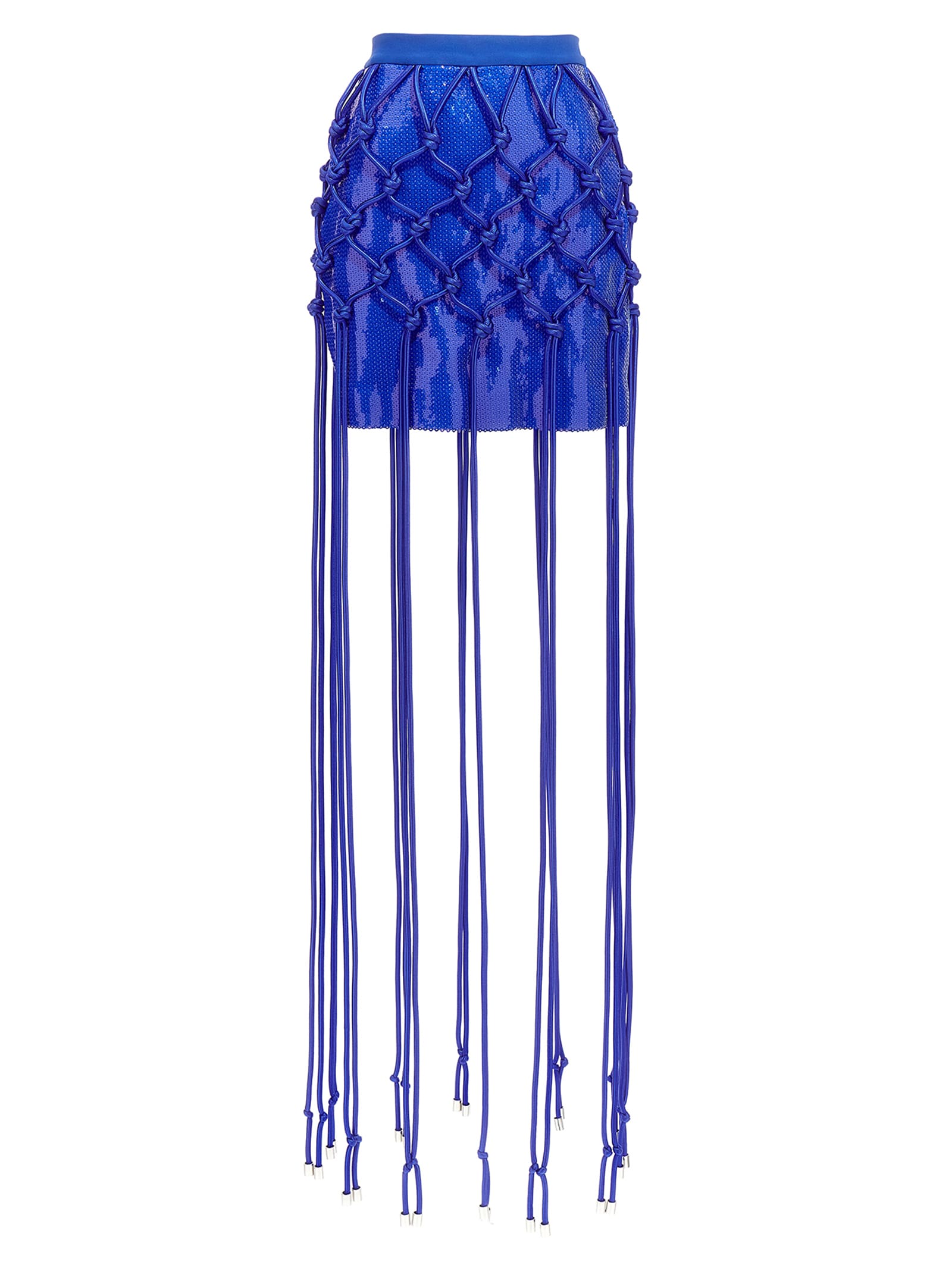 Shop David Koma Gonna Fish Net Layered In Blue