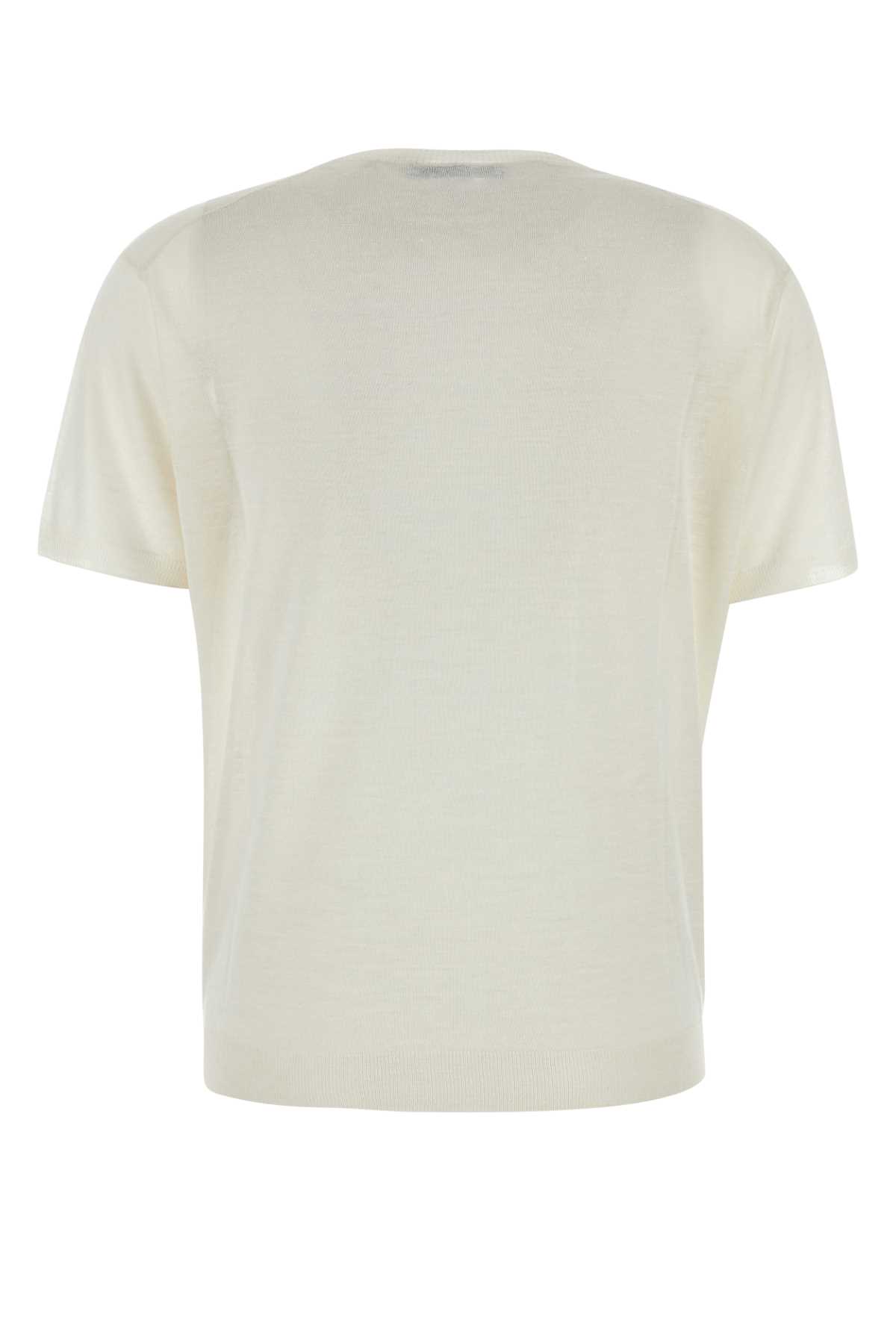 Shop Prada Ivory Cashmere Sweater In Naturale