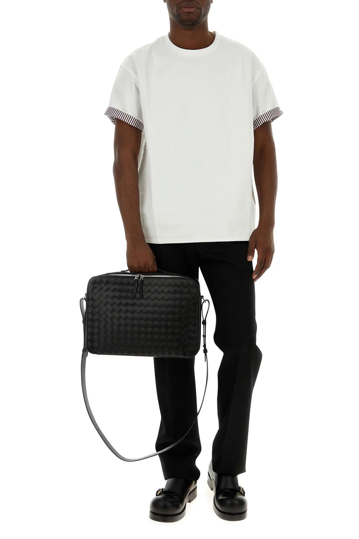 Shop Bottega Veneta Black Leather Briefcase