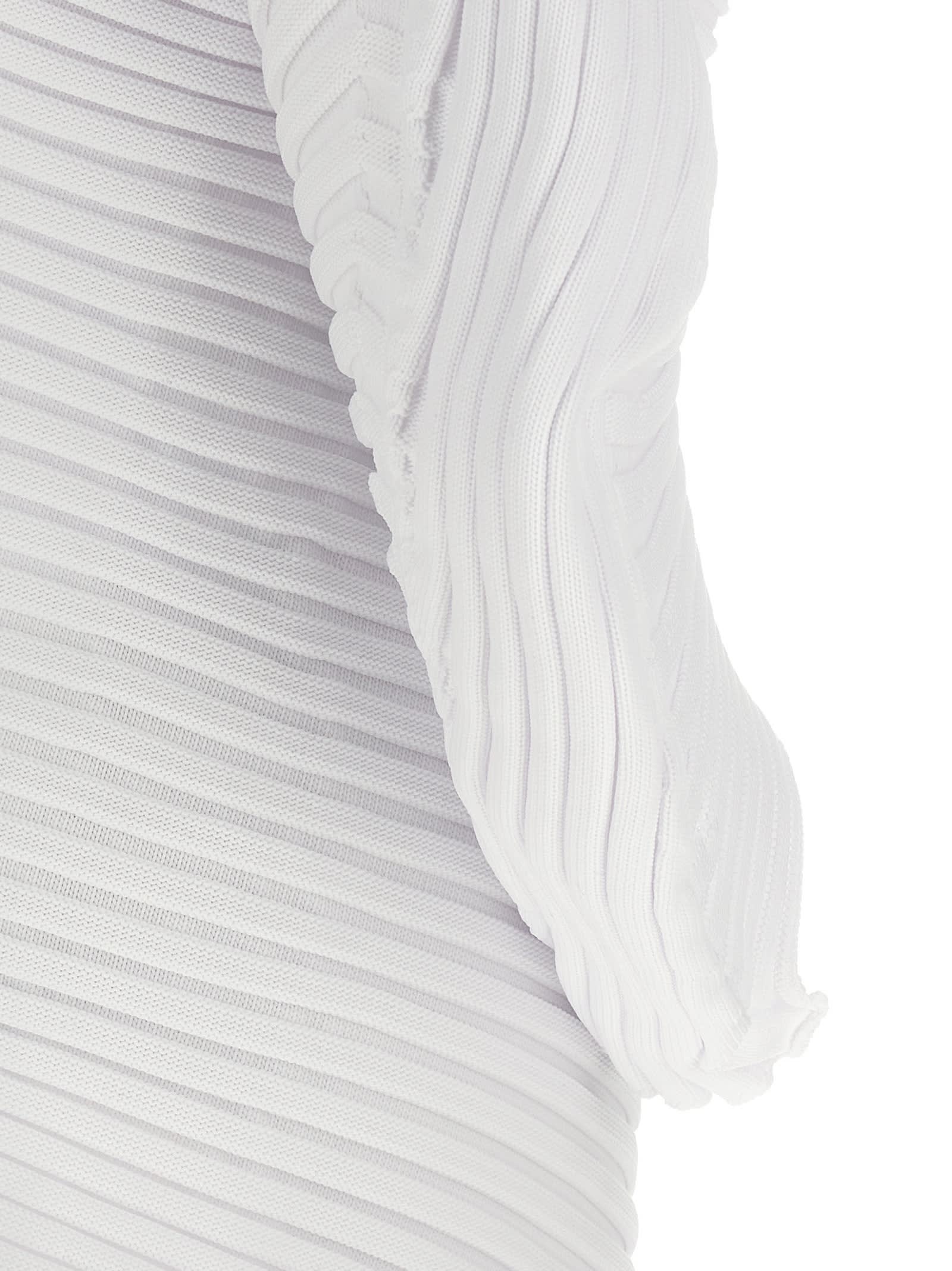 Issey Miyake Asymmetric Cardigan In White