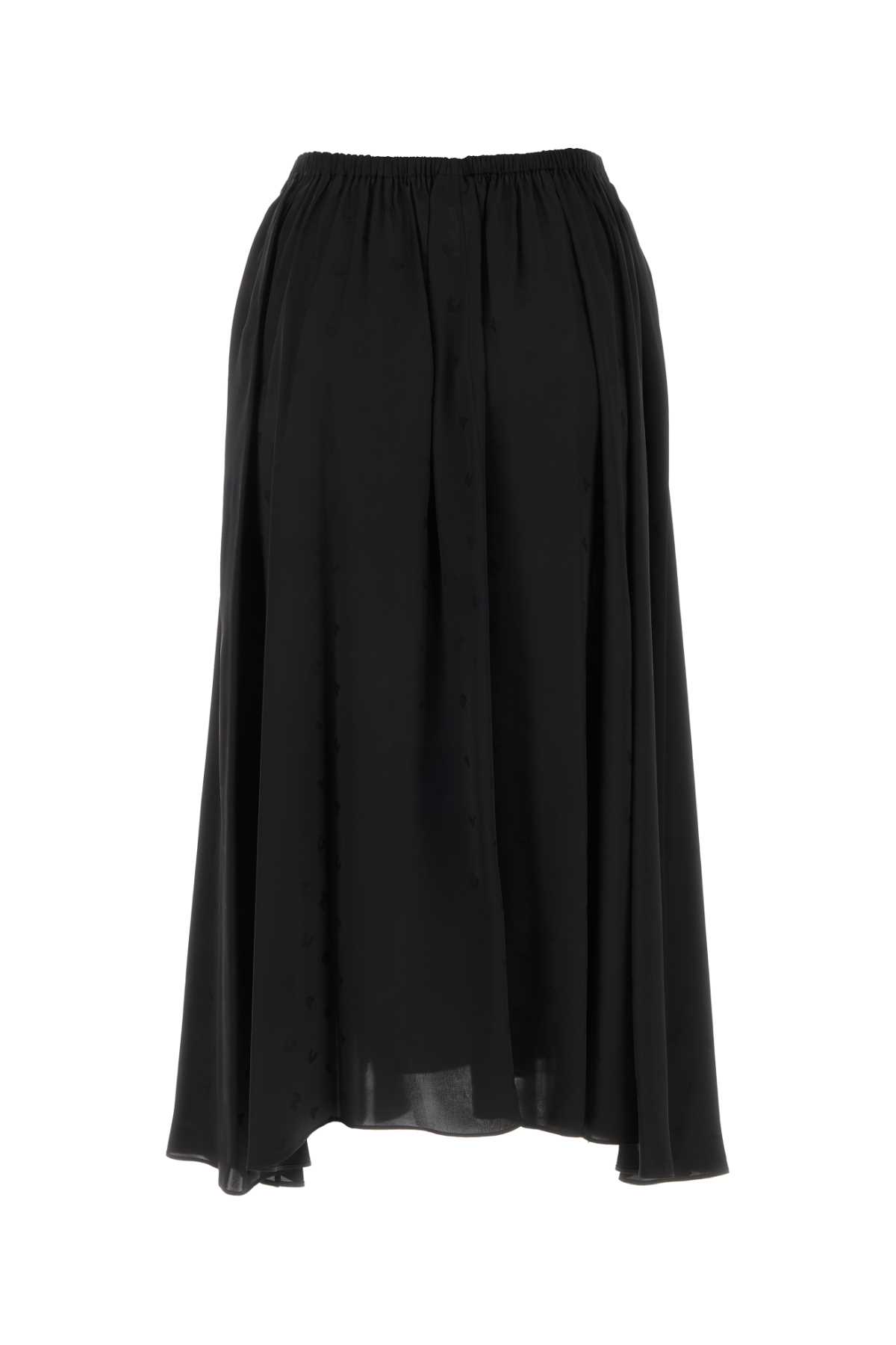 Shop Balenciaga Black Satin Skirt In 1000
