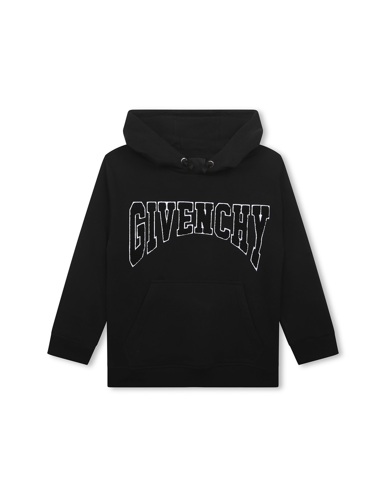 Shop Givenchy Black Hoodie With Embroidered Logo In B Nero