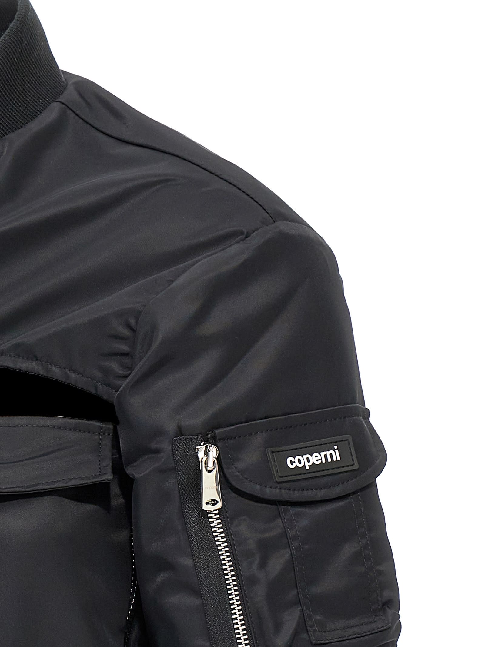 Shop Coperni Cut-out Bomber Jacket In Black