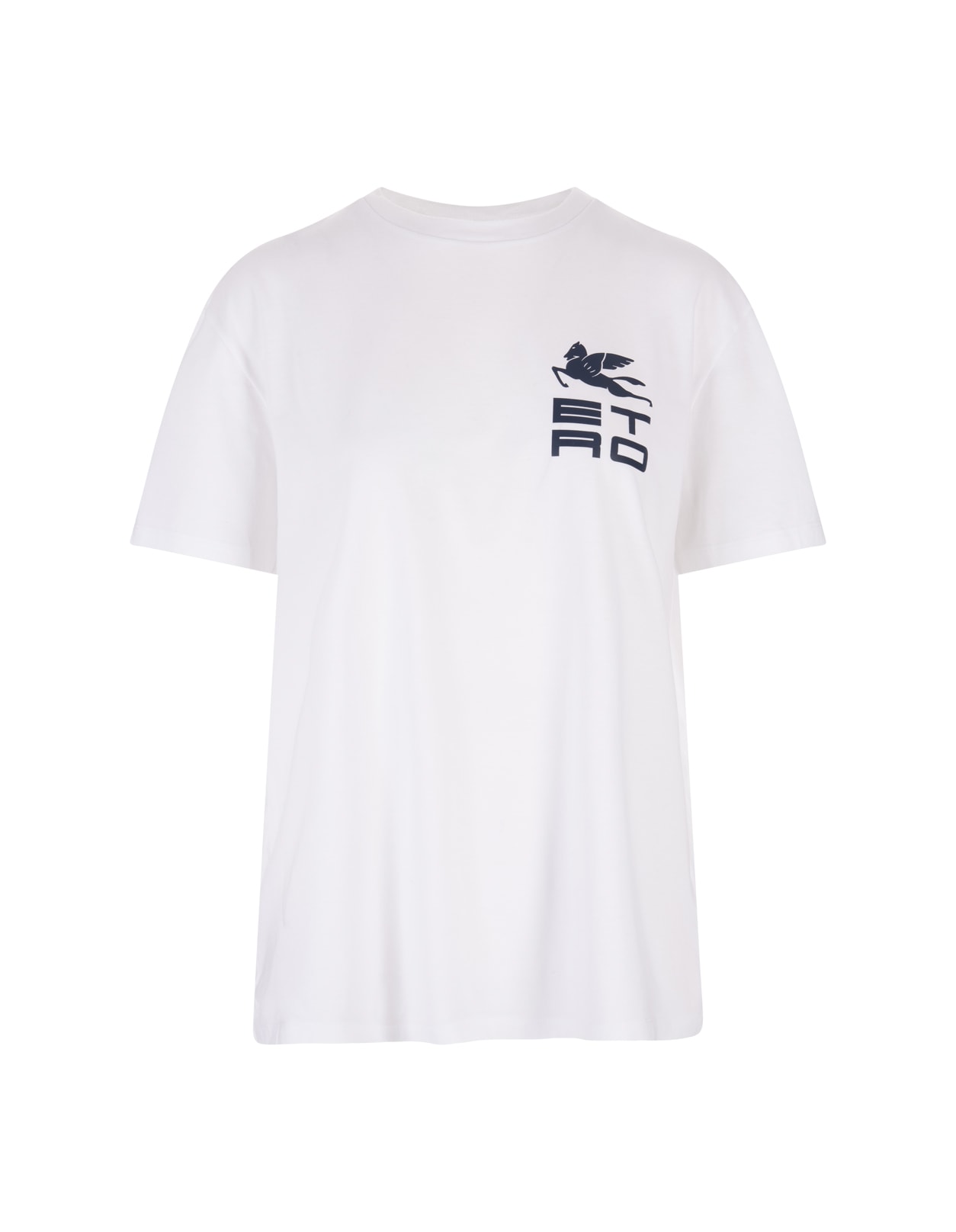 Woman White T-shirt With Etro Cube Logo