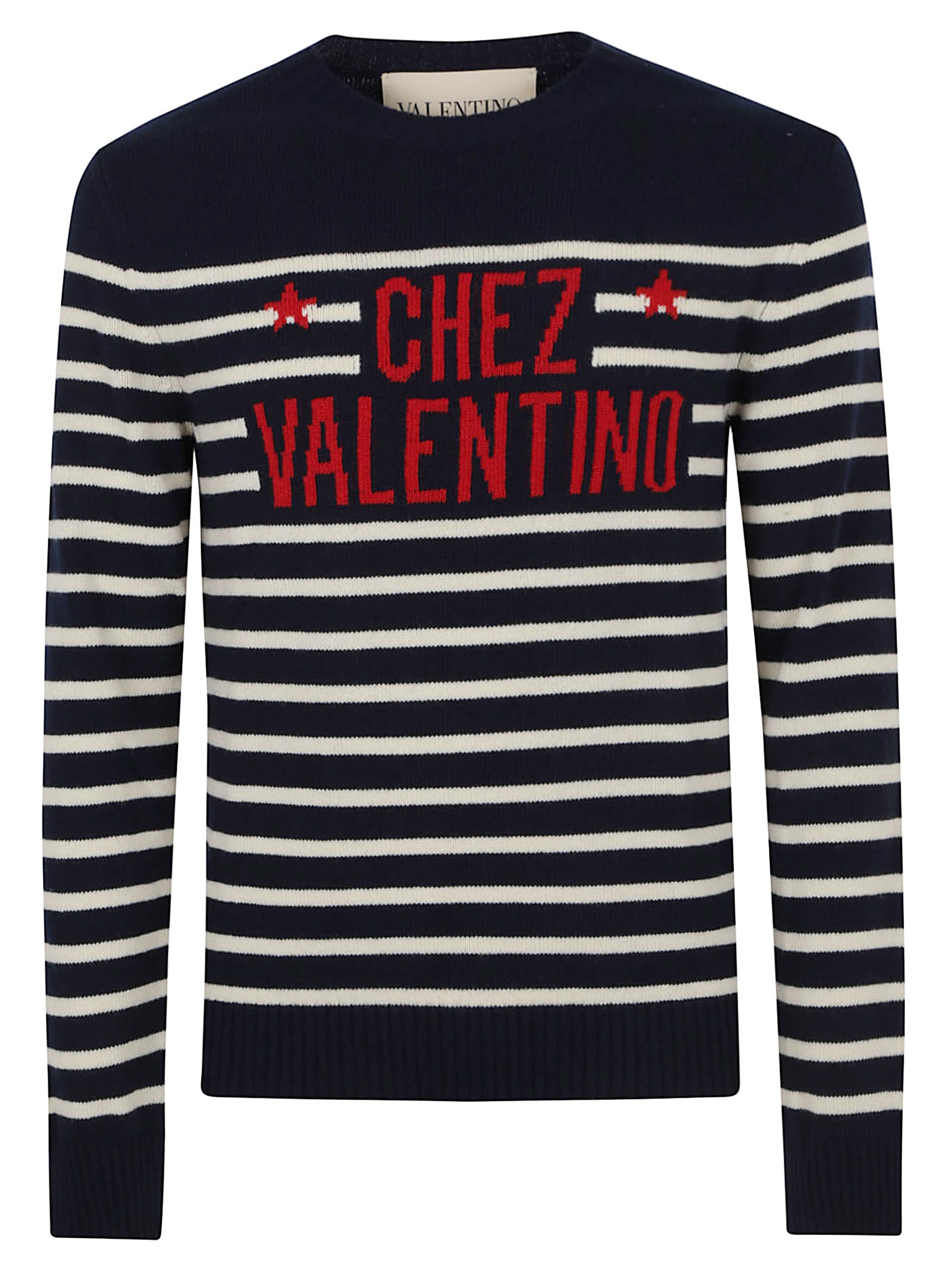 Valentino Garavani Crewneck Sweater With Bold Jacquard Motif In Multi