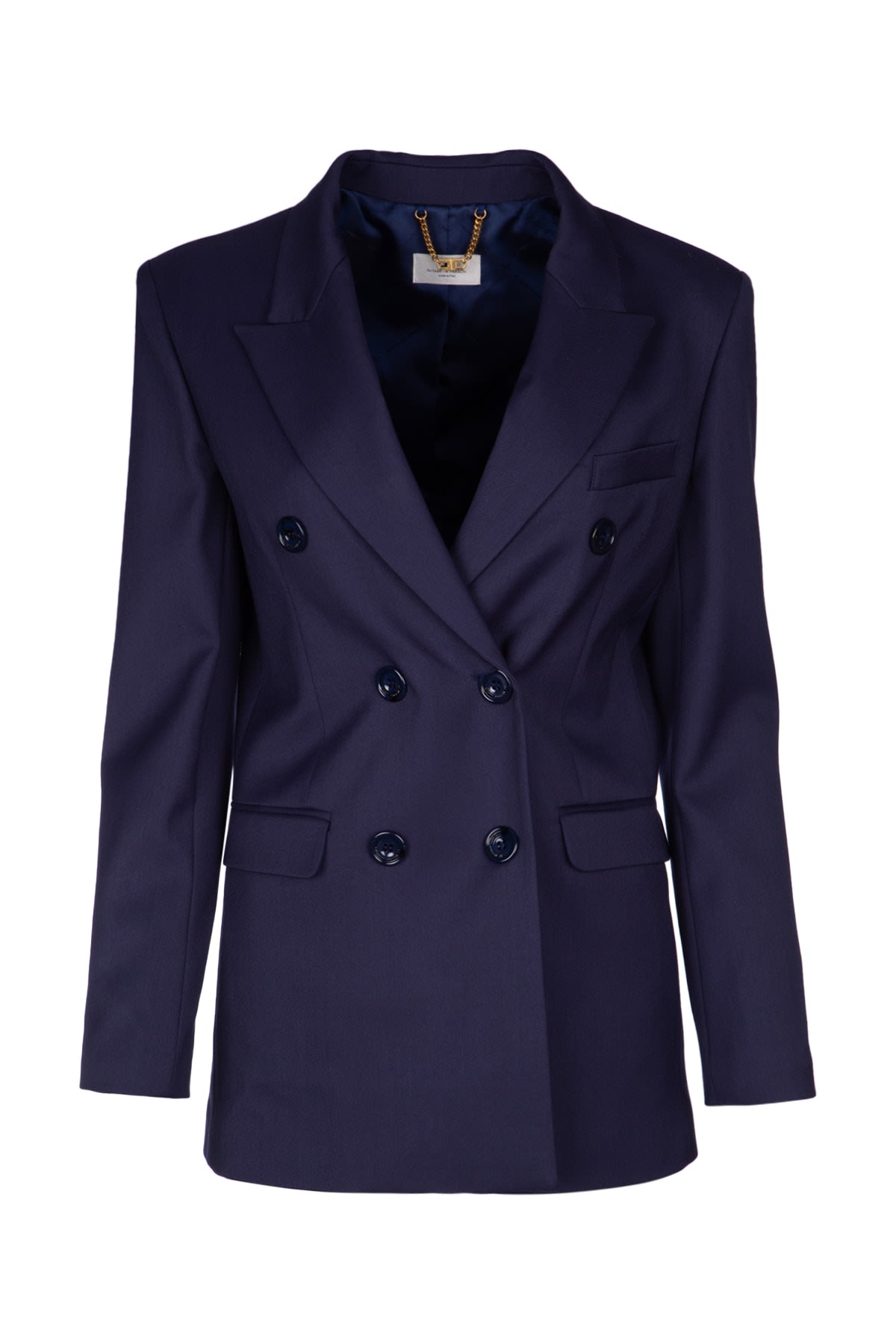 Shop Elisabetta Franchi Giacca Doppiopetto In Navy