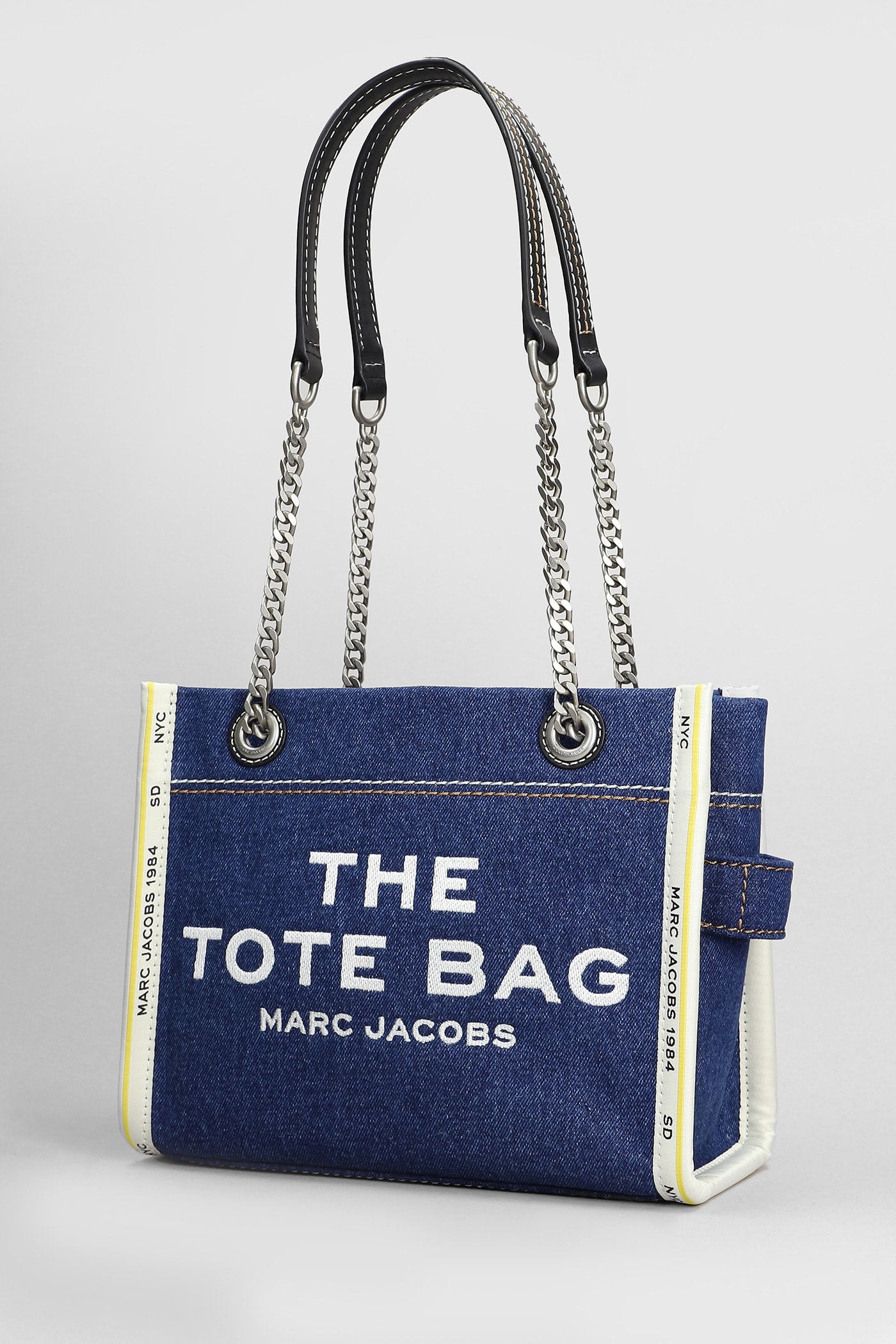 Shop Marc Jacobs The Small Tote Tote In Blue Cotton