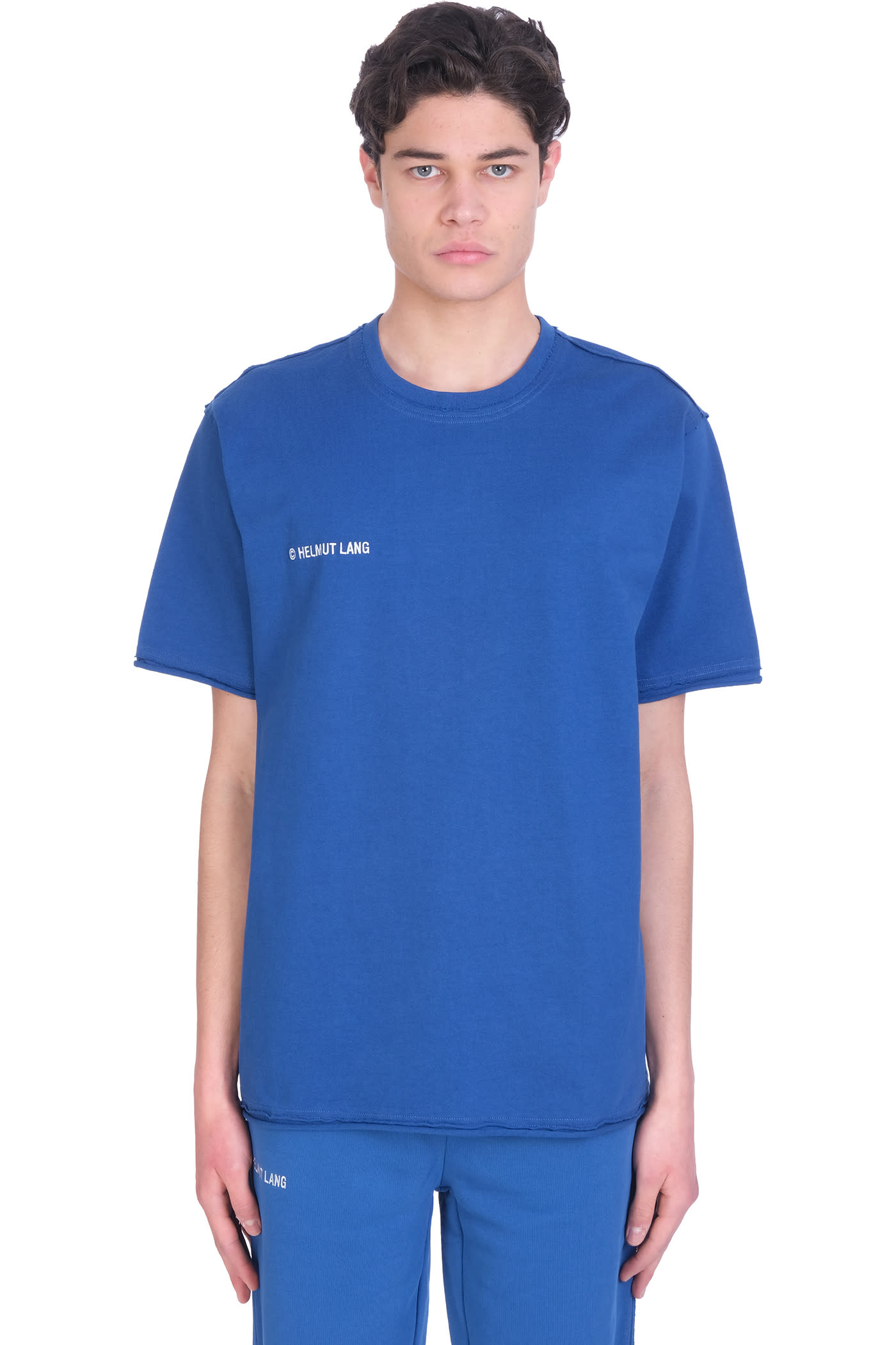 Helmut Lang T-shirt In Blue Cotton