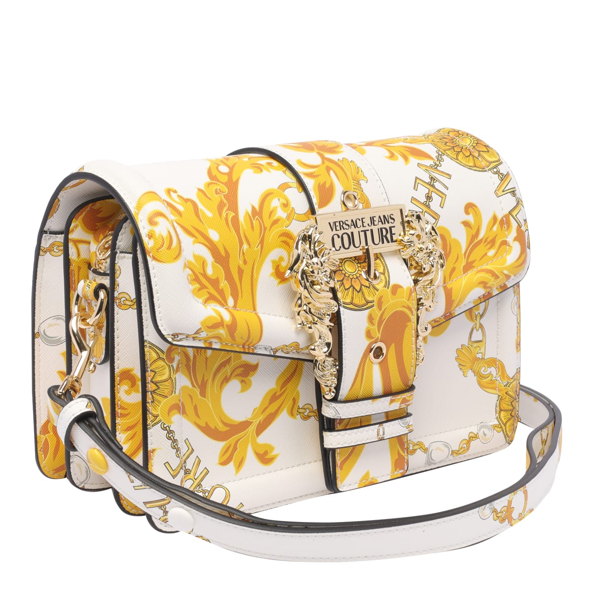 Versace Jeans Couture Chain Couture Crossbody Bag In White