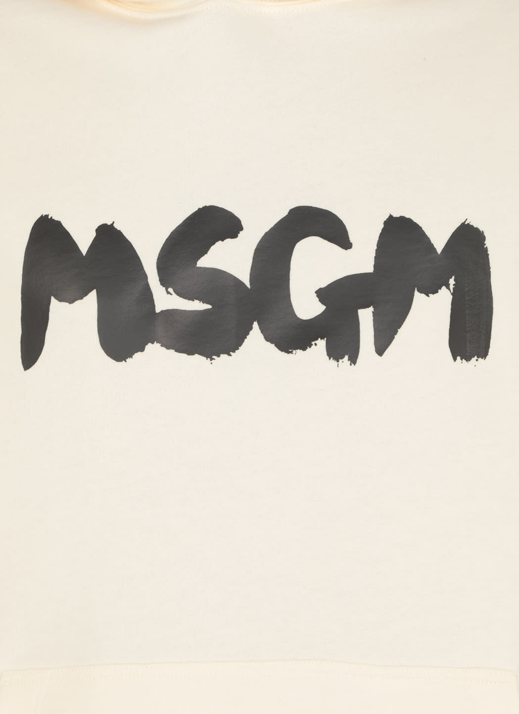 Shop Msgm Hoodie With Logo In Avorio