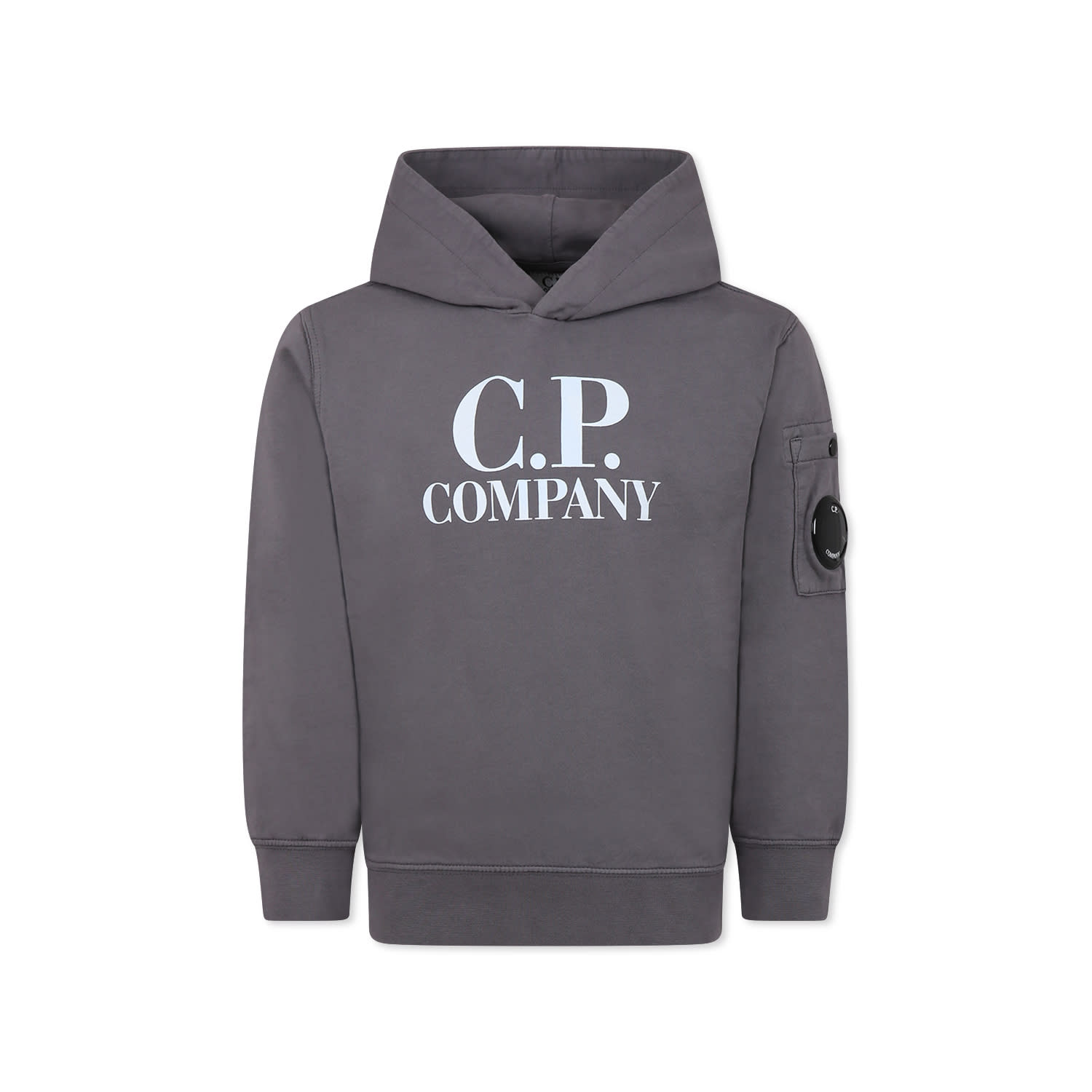 C.p. Company Undersixteen Grey Sweatshirt For Boy With Logo In Grey