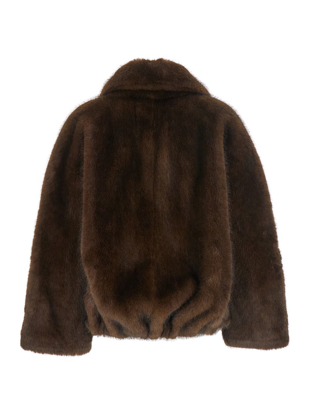 Valentini 1972 Plush Brown Faux Fur Jacket In Brown
