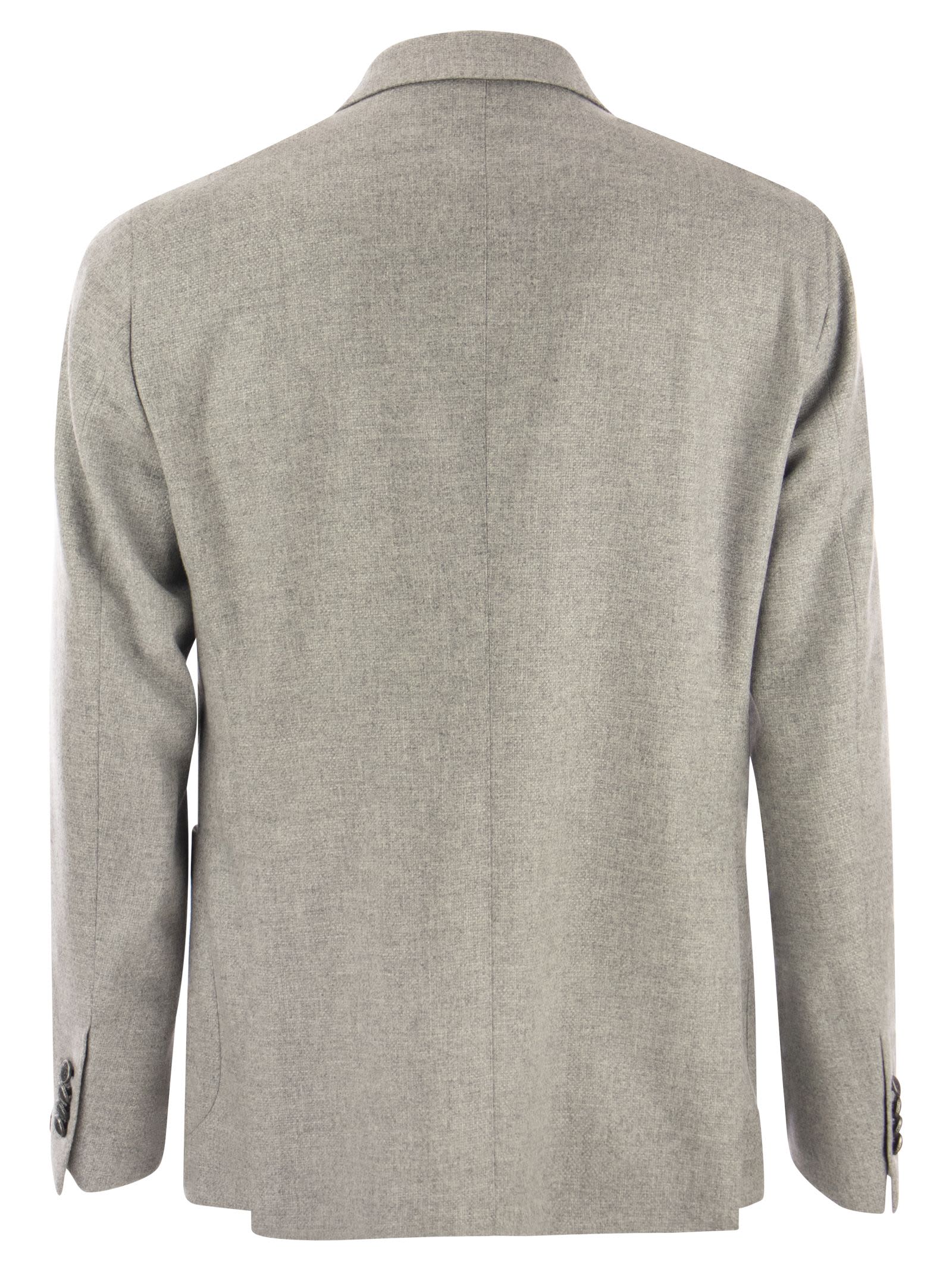 Shop Tagliatore Montecarlo - Double-breasted Wool And Cashmere Jacket In Pearl