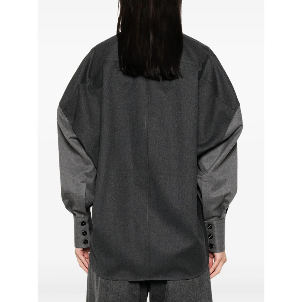 Stella Mccartney Panelled Oversized Shirt In Gray