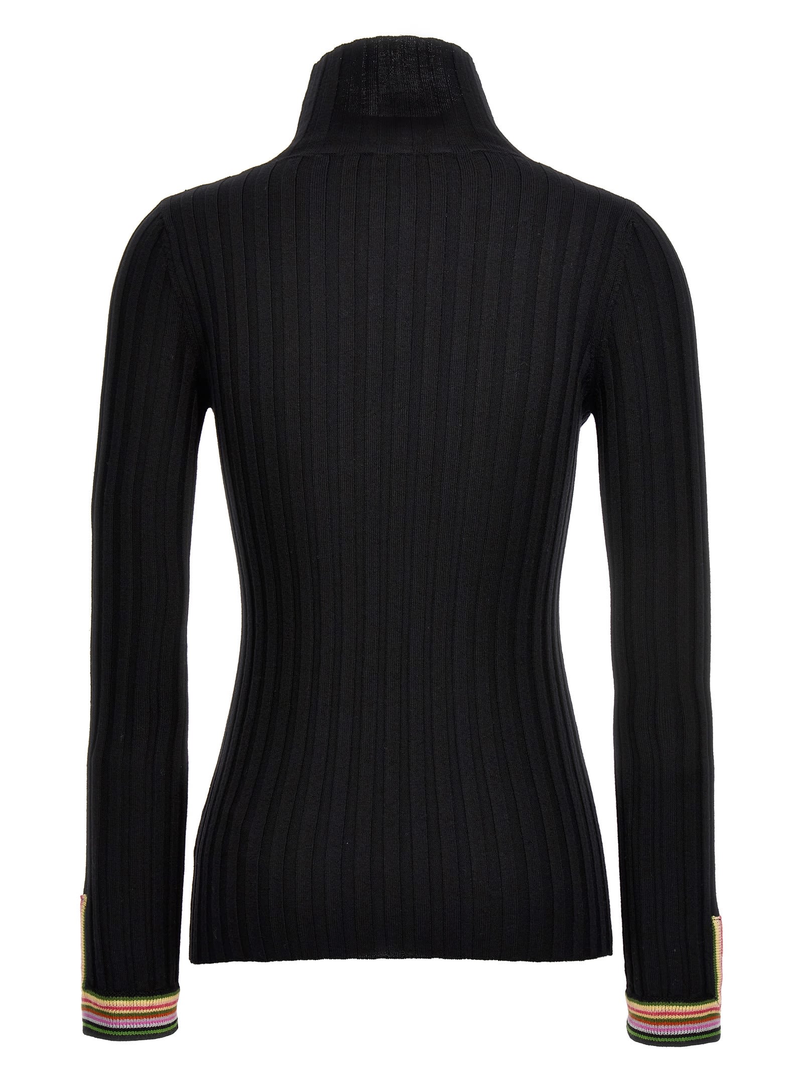 Shop Etro Contrasting Piping Sweater In Black
