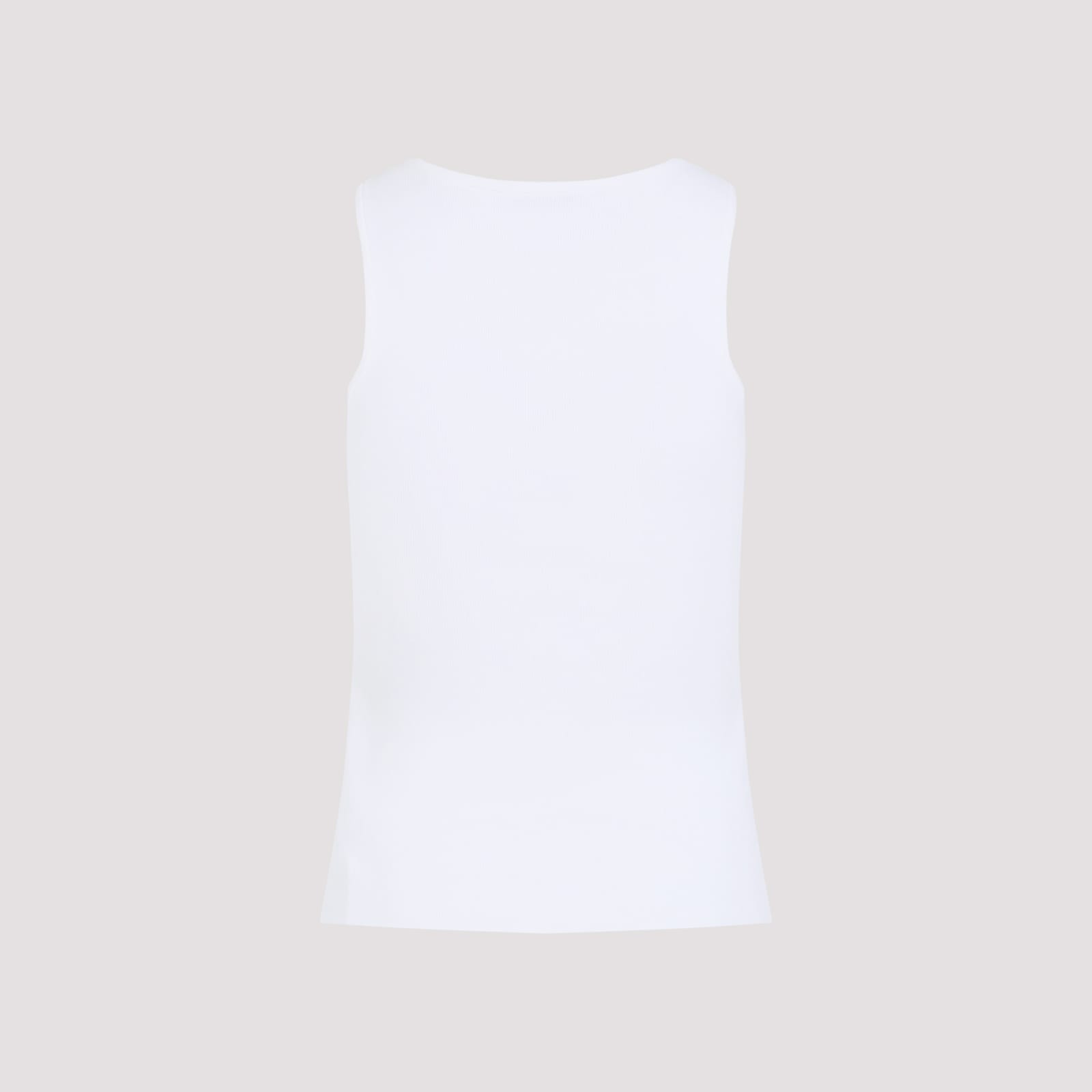 Balenciaga Ribbed Viscose Blend Tank Top In White