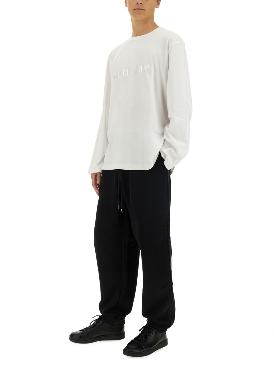 Helmut Lang Men's Logo Longsleeve T Shirt White In White