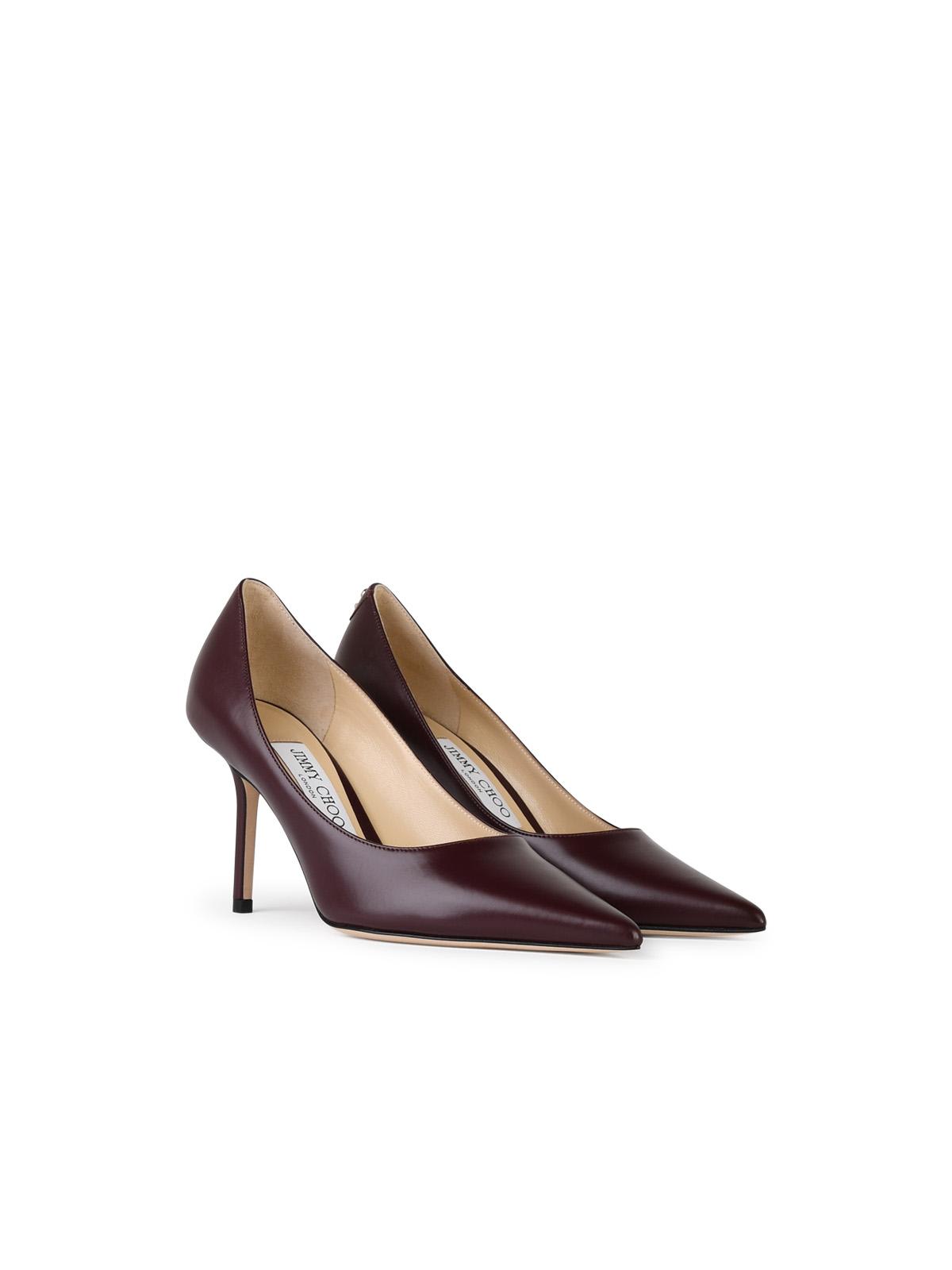 Shop Jimmy Choo Love 85 Burgundy Leather Pumps In Bordeaux