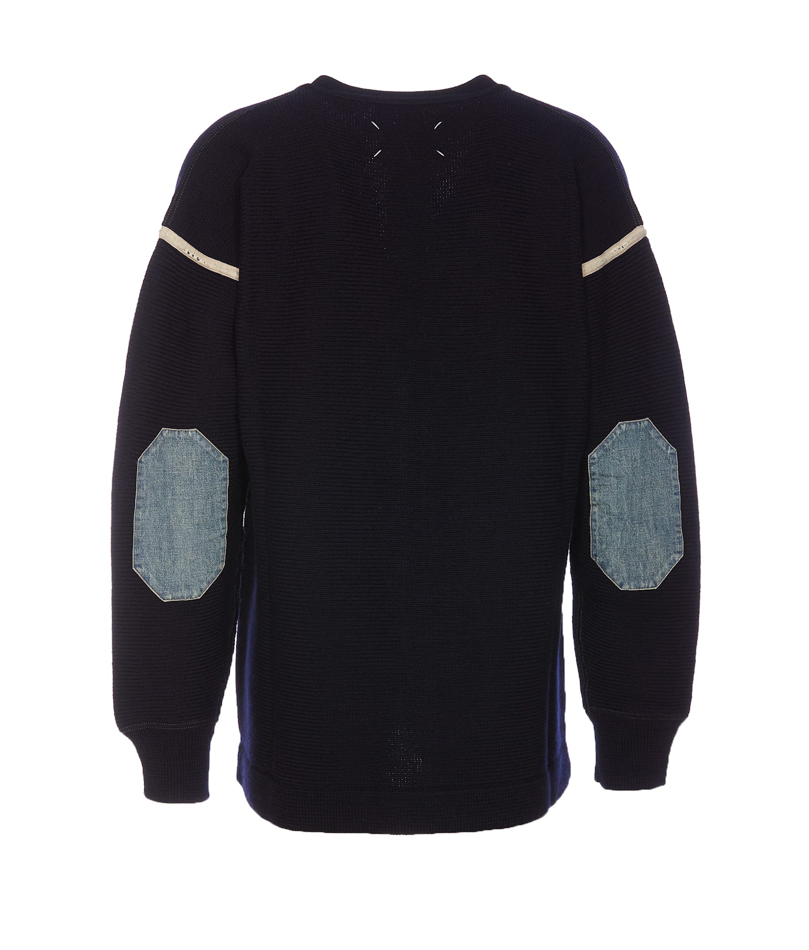 Shop Maison Margiela Elbow Patch Cardigan In Blue