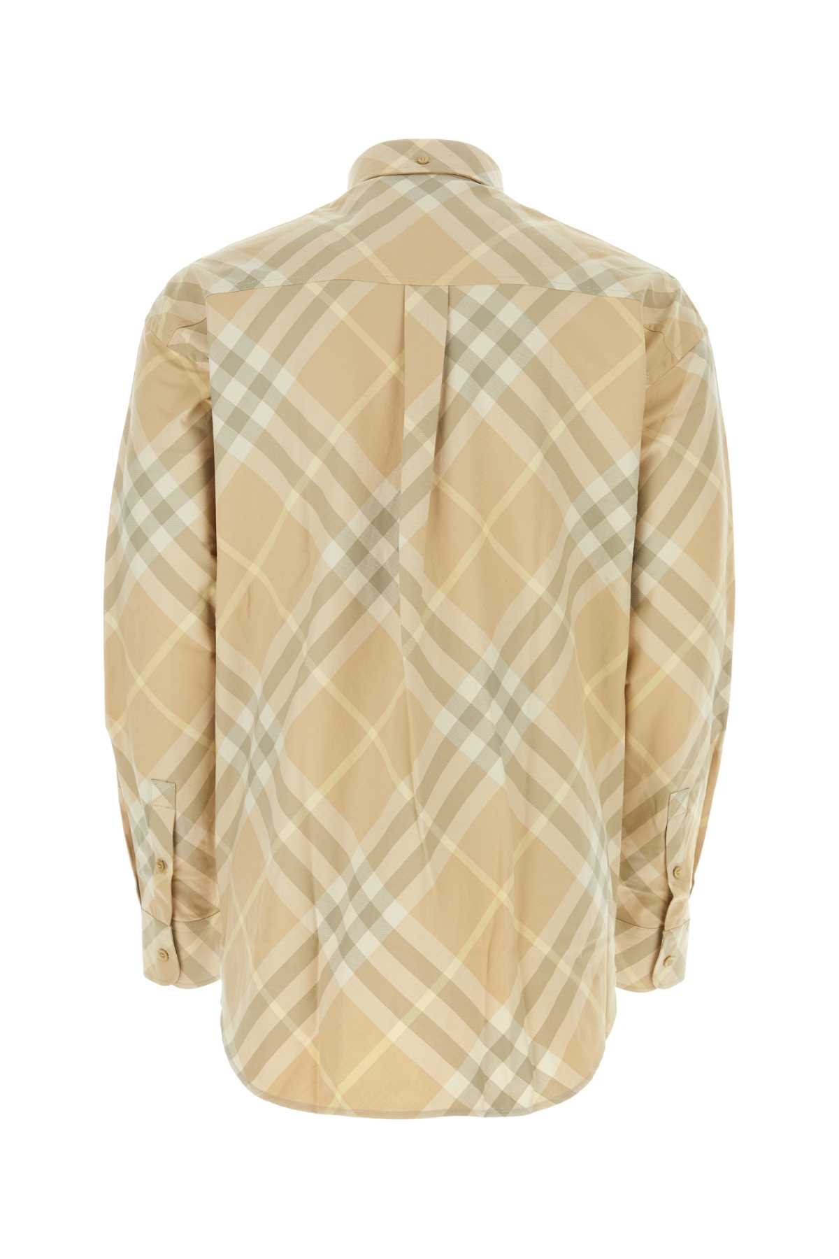 Shop Burberry Printed Twill Shirt In Flaxipcheck