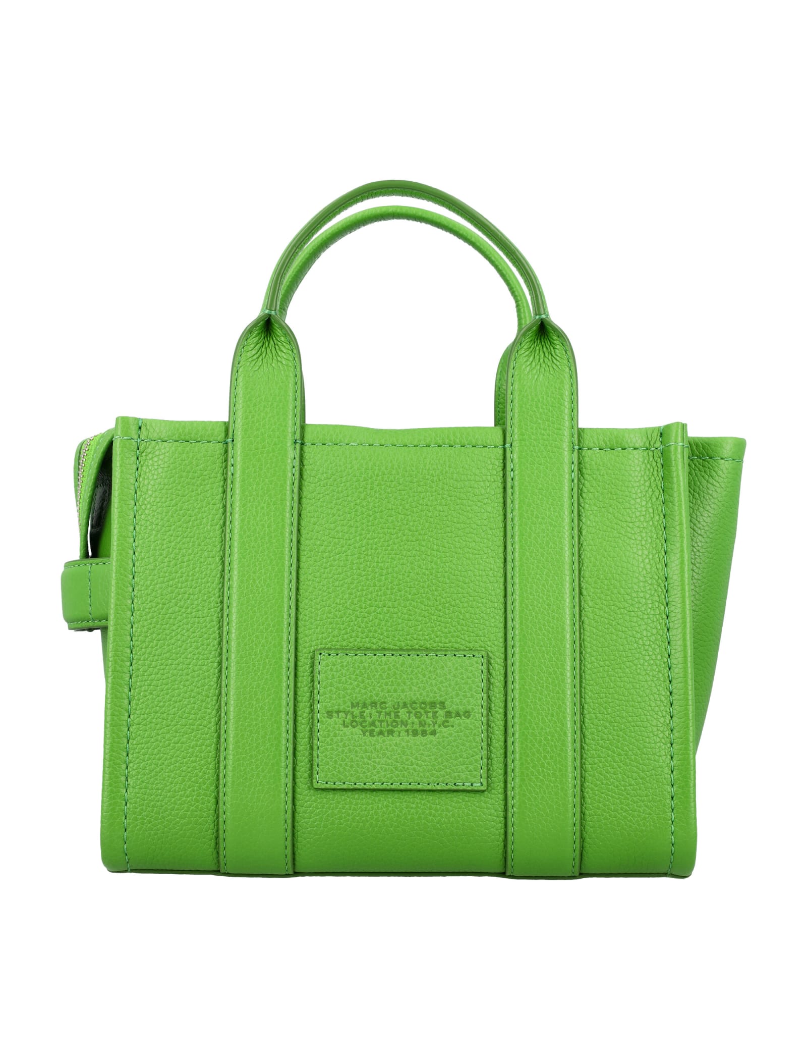 Shop Marc Jacobs The Mini Tote Leather Bag In Kiwi