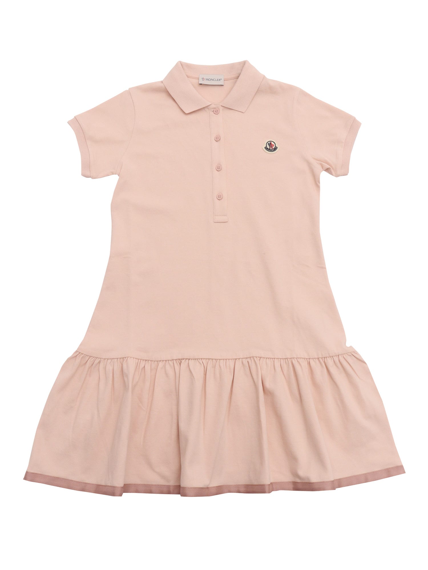 Moncler Girls Teen Pink Logo Polo Dress In Pink