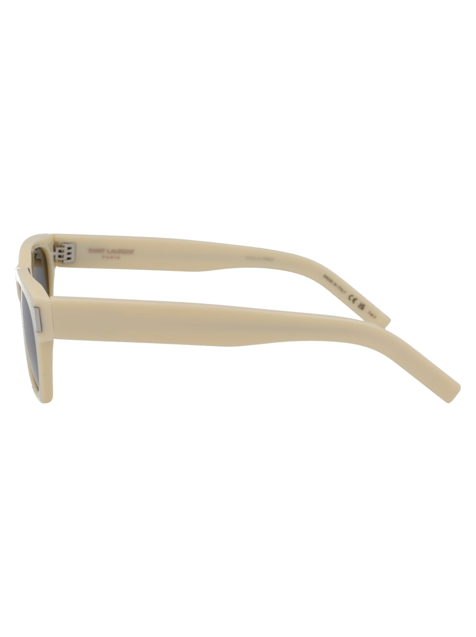 Shop Saint Laurent Sl 402 Sunglasses In 020 Ivory Ivory Grey