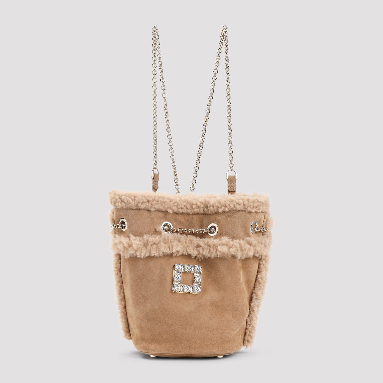 Roger Vivier Tres Vivier Backpack With Buckle And Chain Strap In Multi