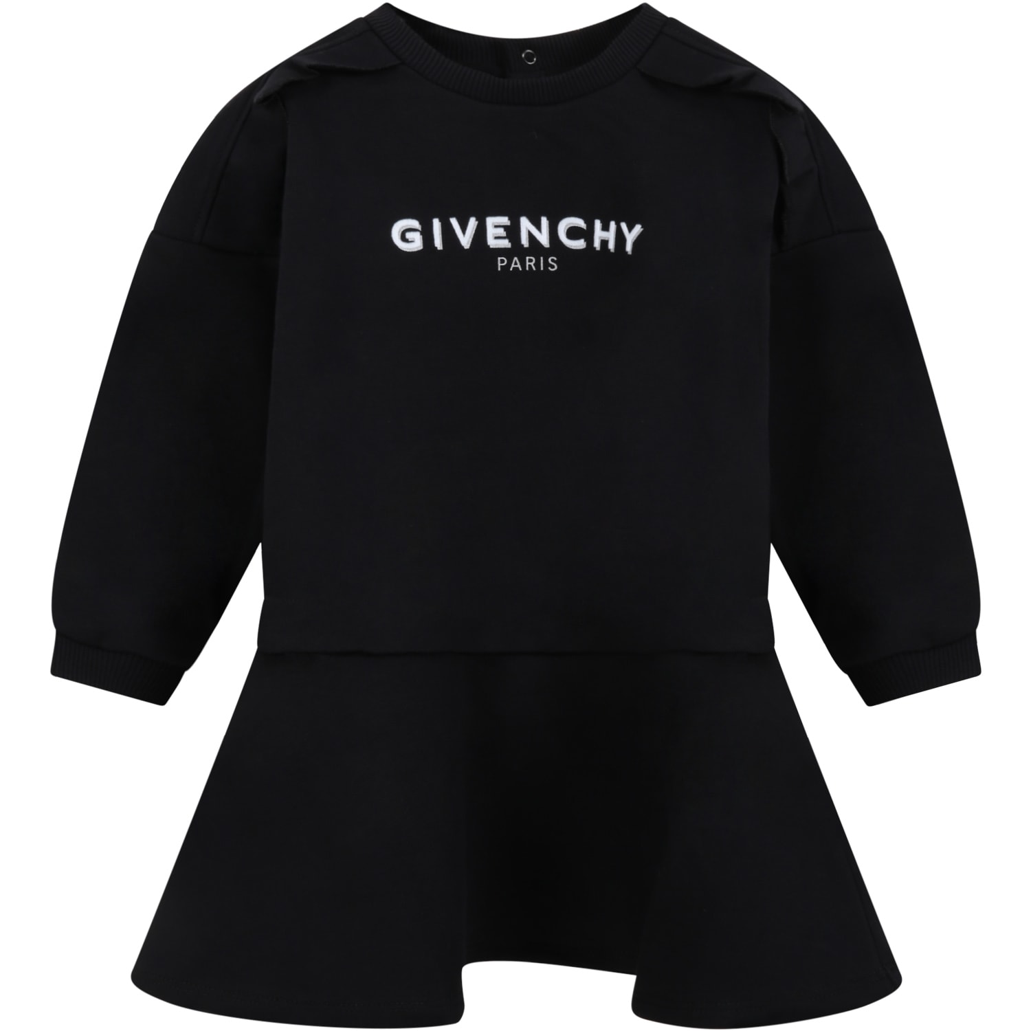 GIVENCHY BLACK DRESS FOR BBY GIRL WITH LOGO,H02076 09B
