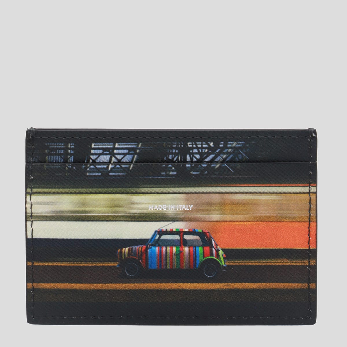 Paul Smith Black Straw-grain Embossed Leather Card Holder