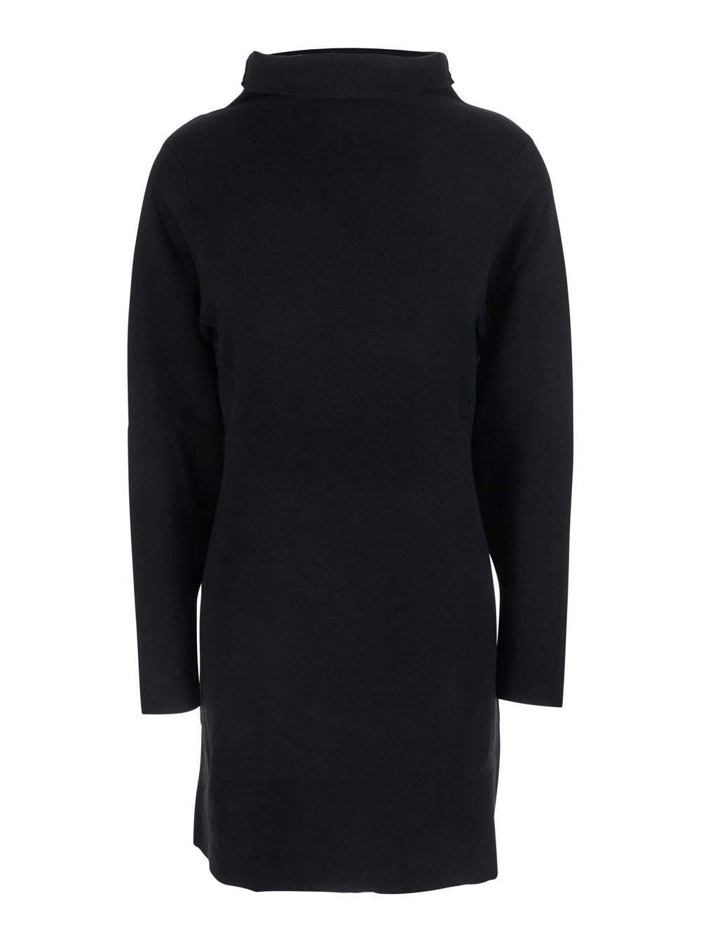P.a.r.o.s.h Black Turtleneck Midi Dress In Wool And Cashmere Woman In Black