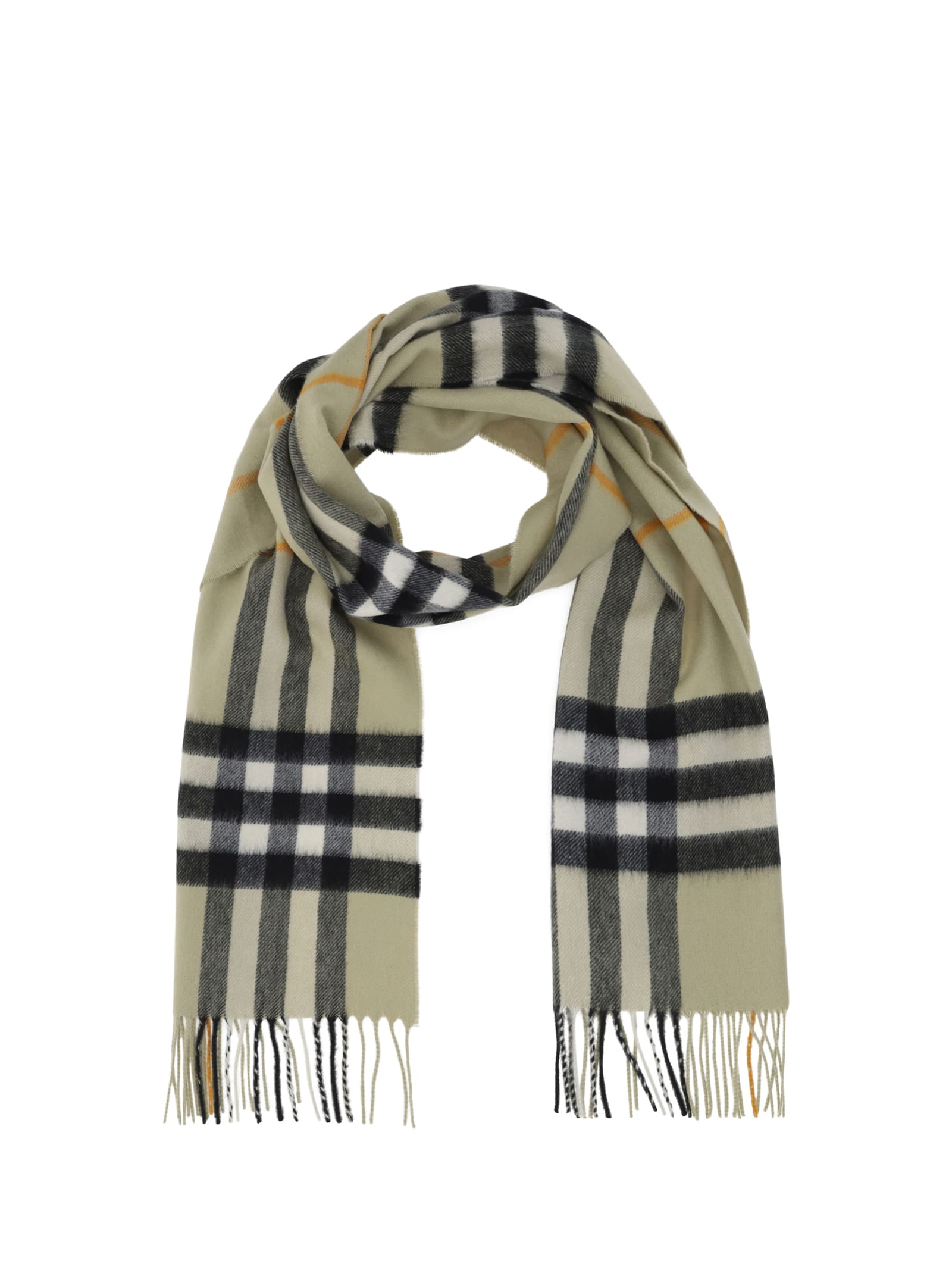 Shop Burberry Scarf In Light Sage