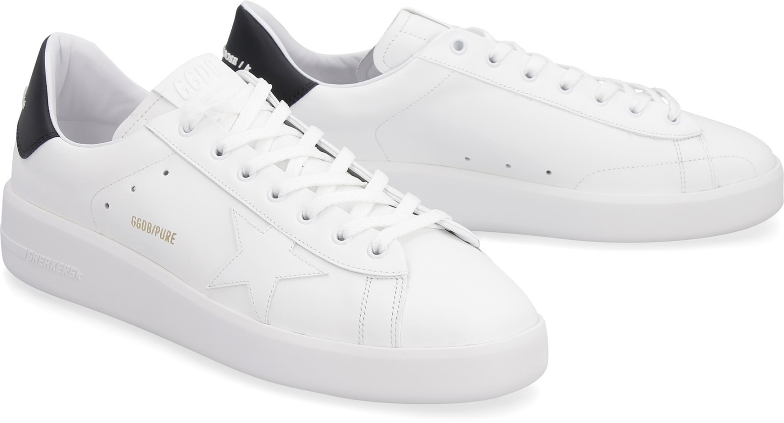 Shop Golden Goose Pure Star Leather Sneakers