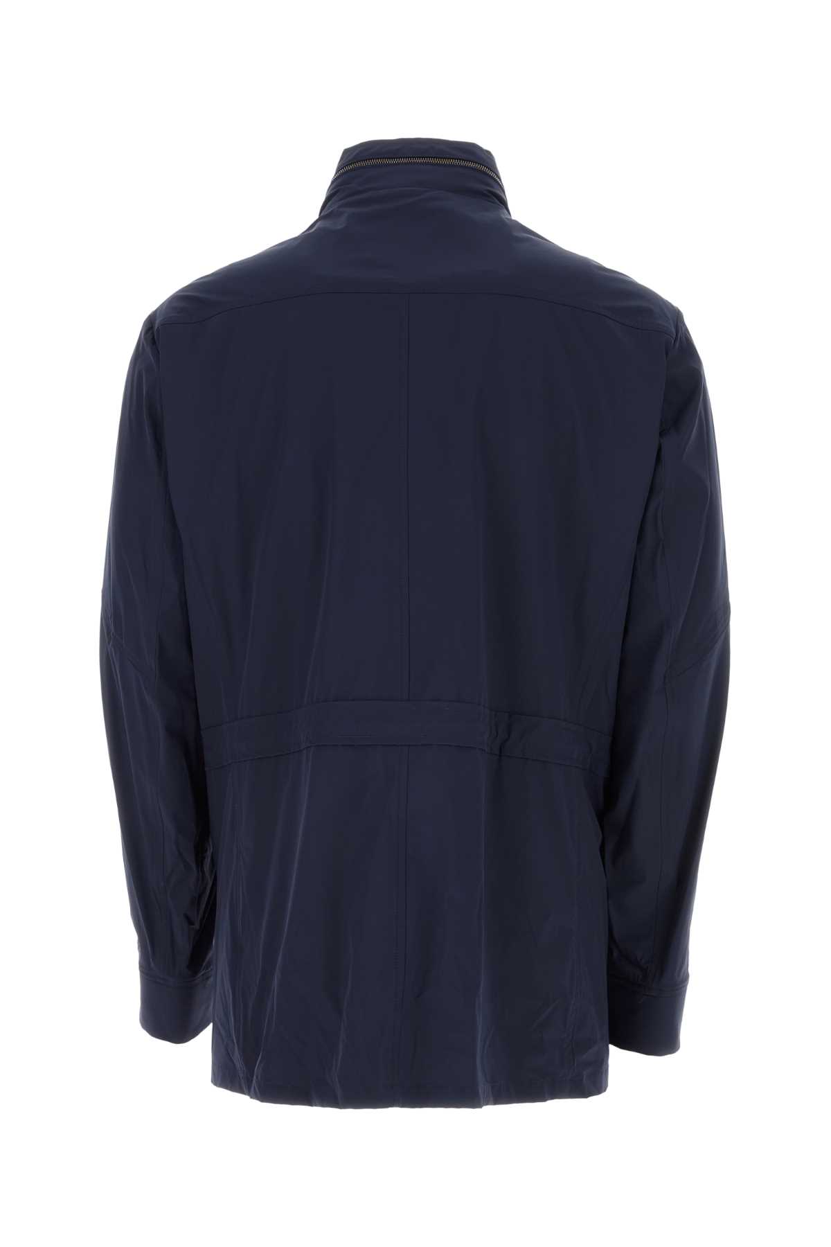 Moorer Navy Blue Nylon Manolo Jacket In Indaco