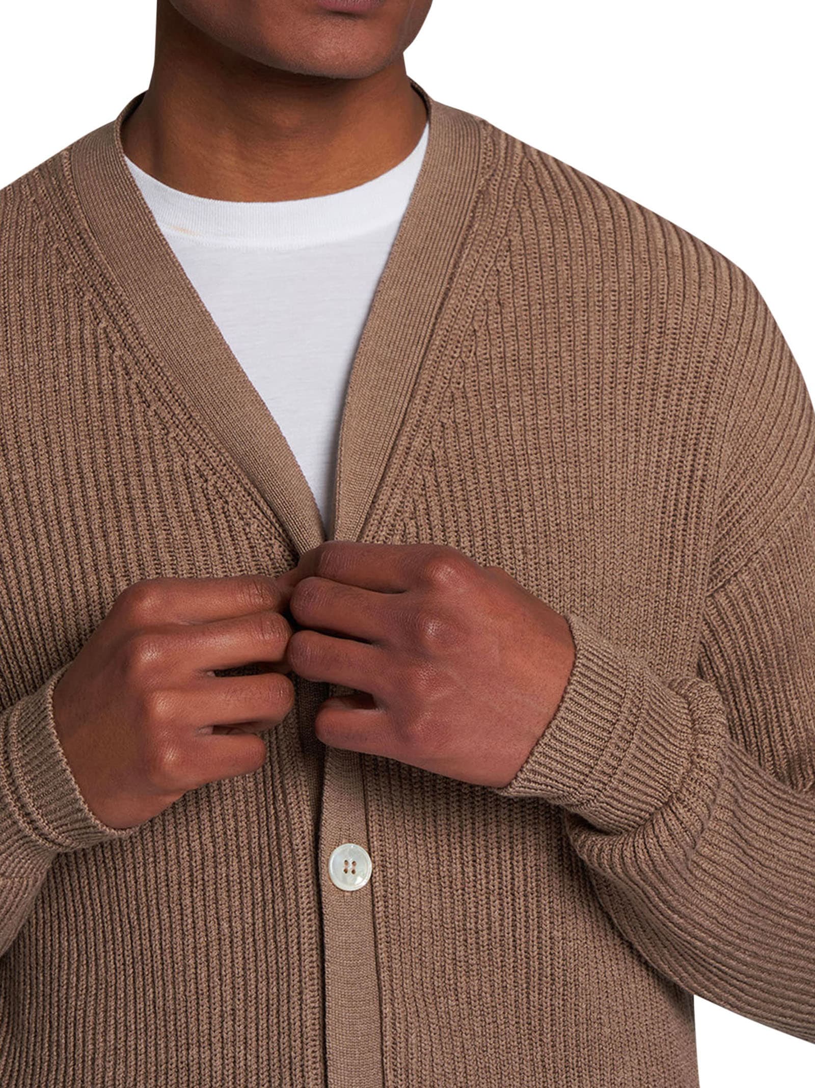 Shop Kiton Sweater Cotton In Camel