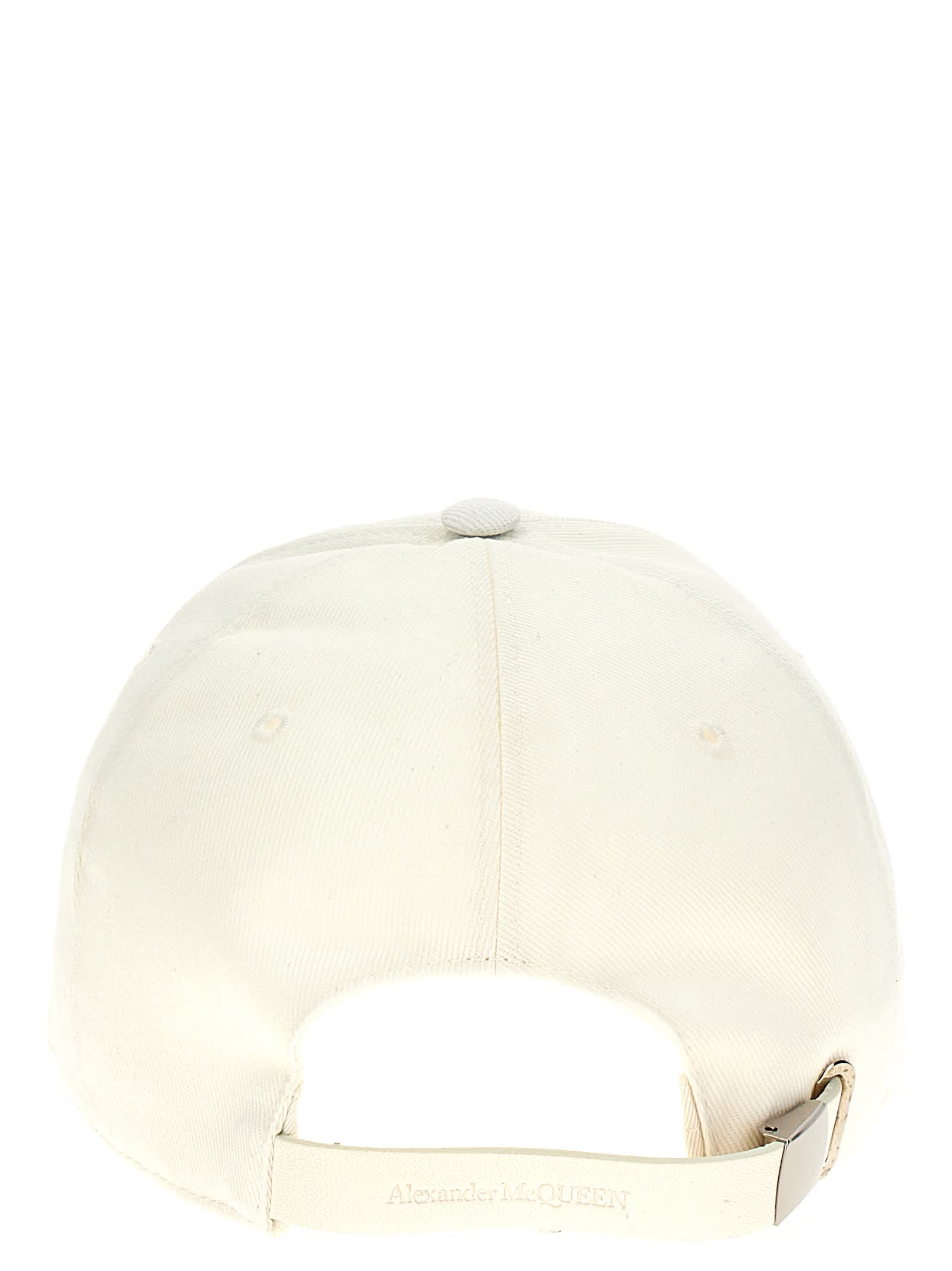 Shop Alexander Mcqueen Logo Baseball Cap In White/black