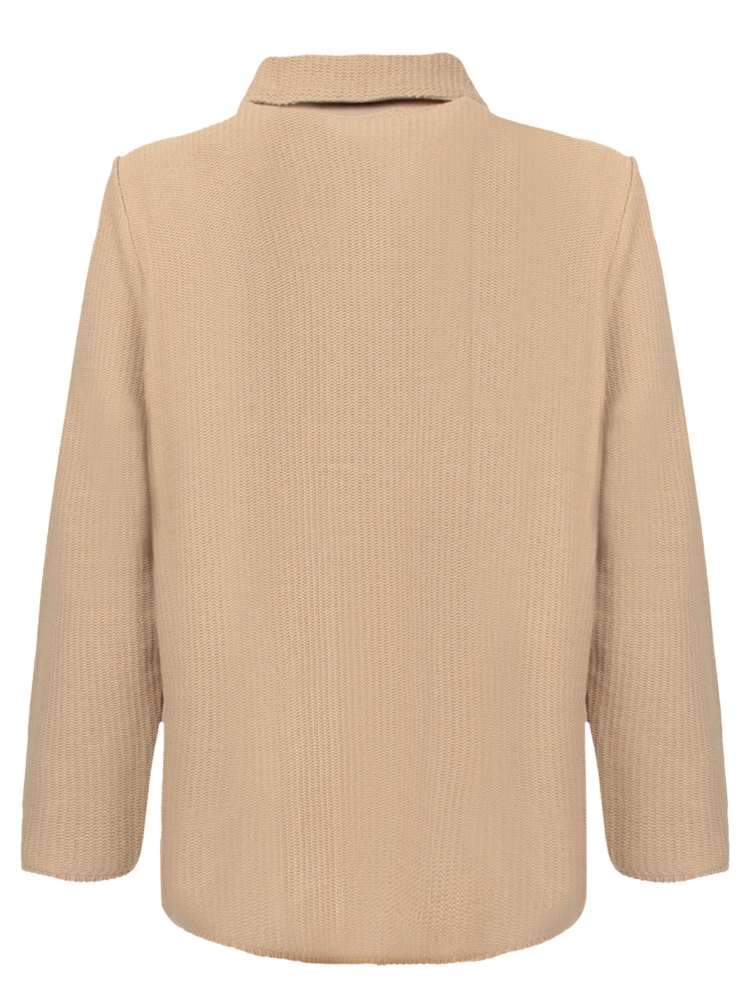 Lardini Textured Cotton Shirt With Functional Pockets In Beige